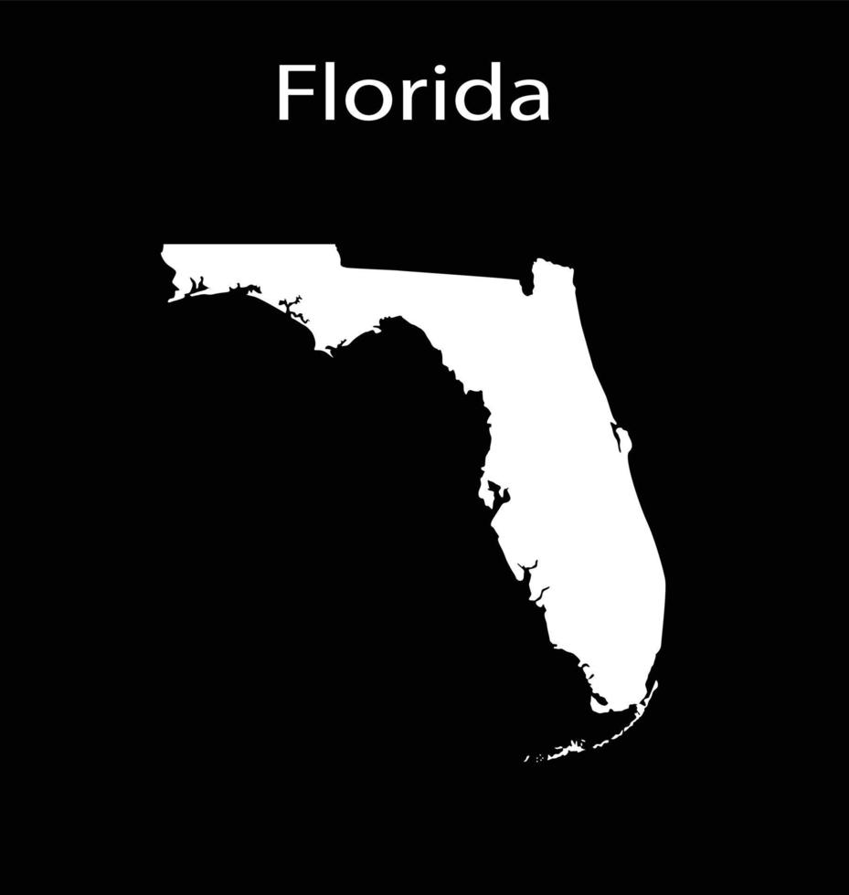 Florida Map Vector Illustration in Black Background