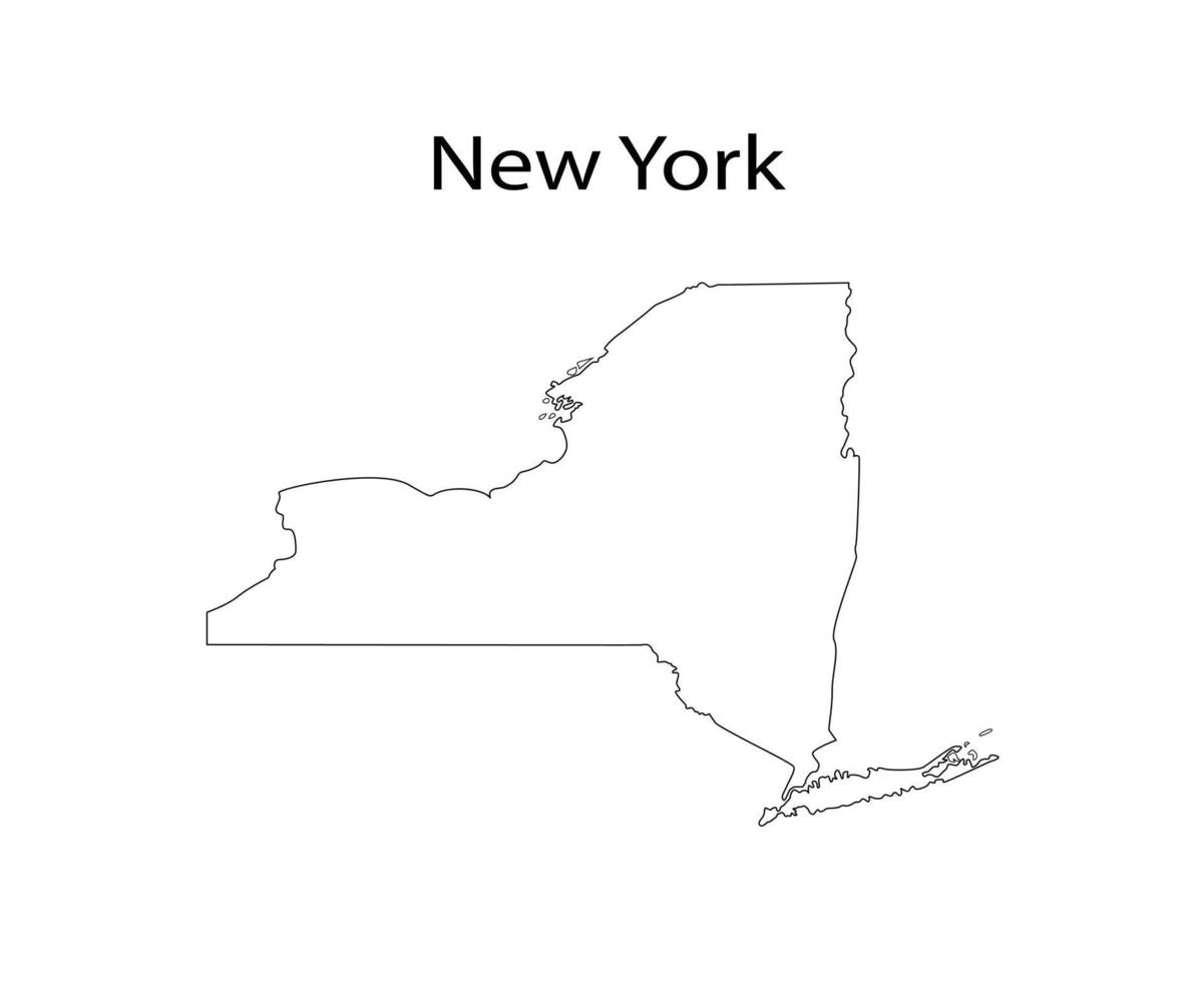 New York Map Line Art Vector Illustration