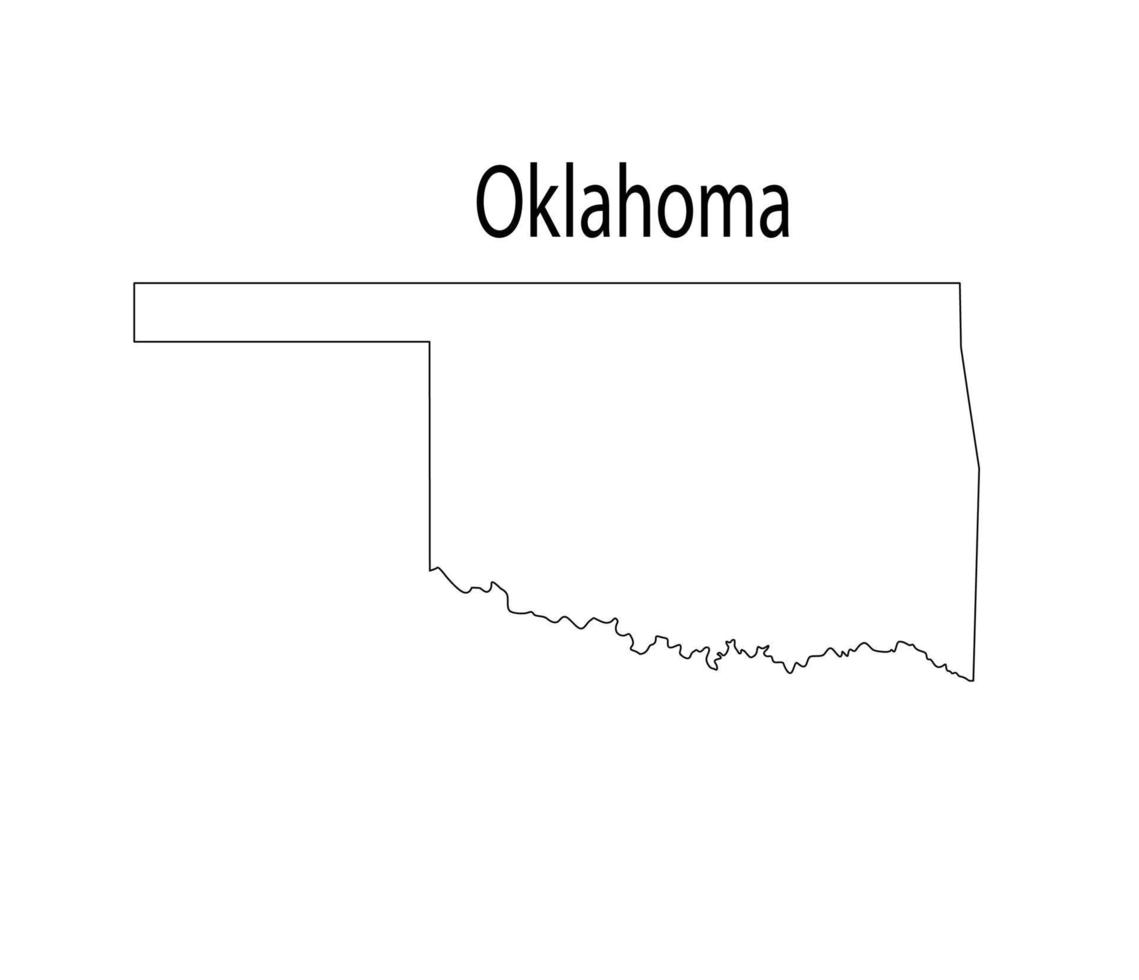 Oklahoma Map Line Art Vector Illustration