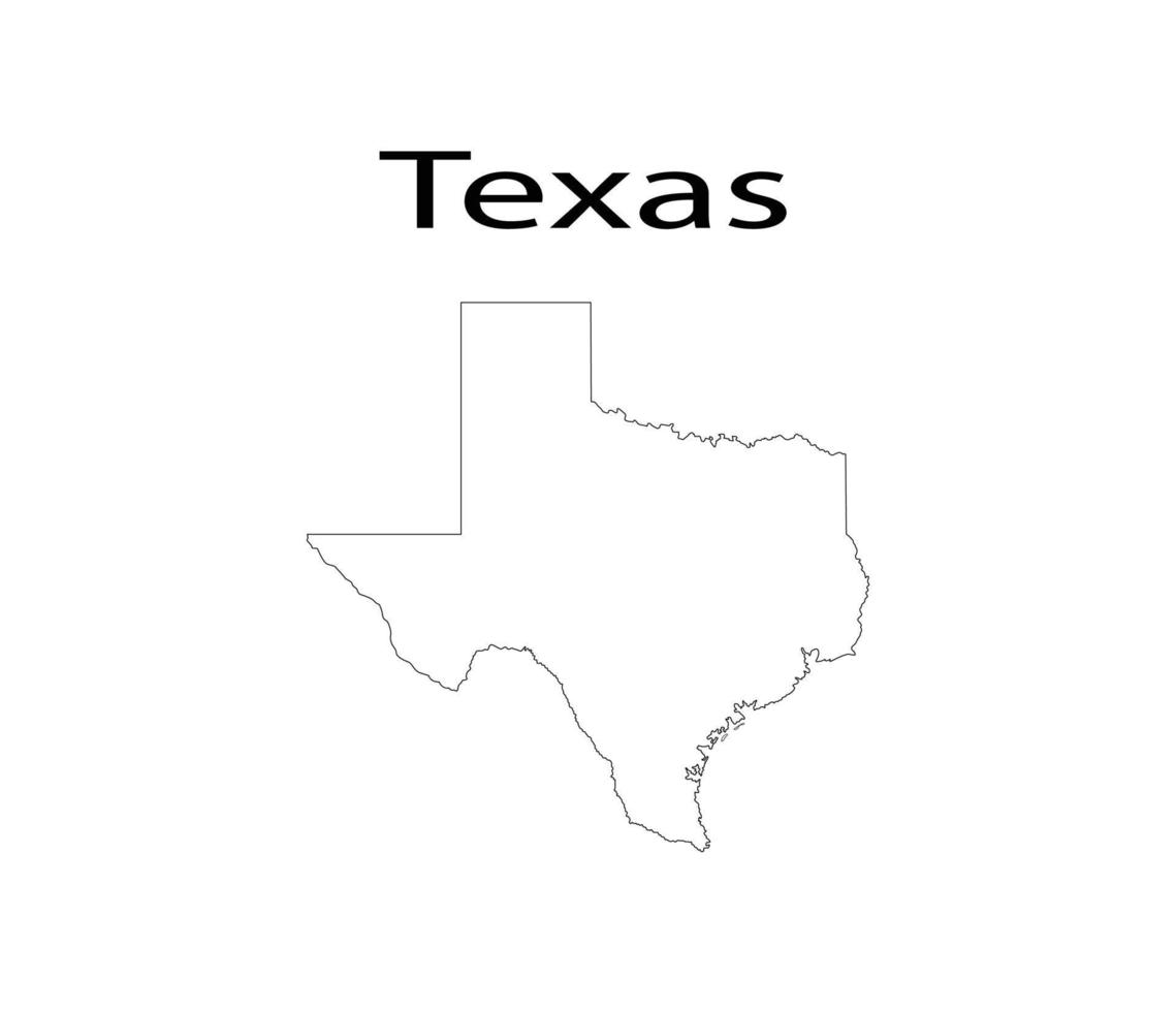 Texas Map Line Art Vector Illustration