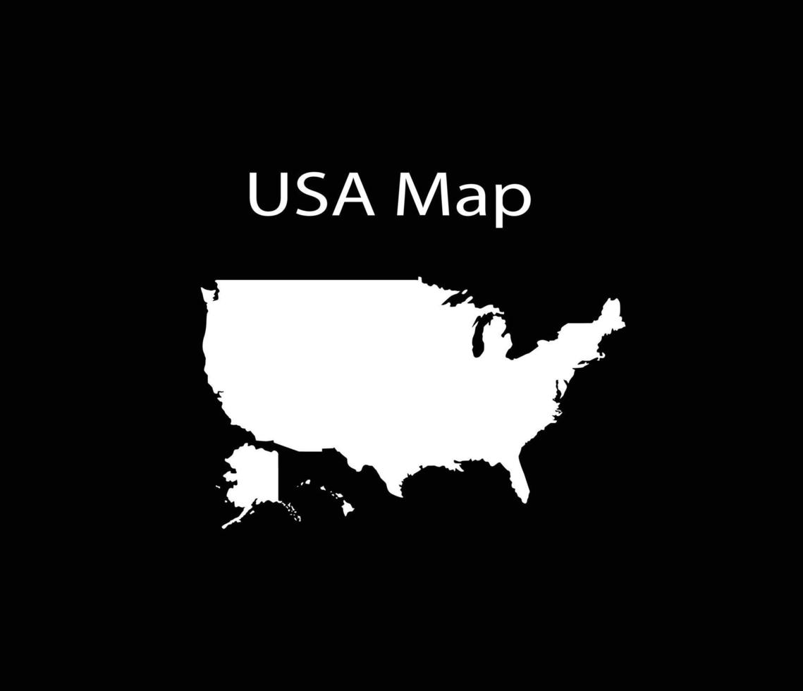 ilustración de vector de mapa de estados unidos en fondo negro