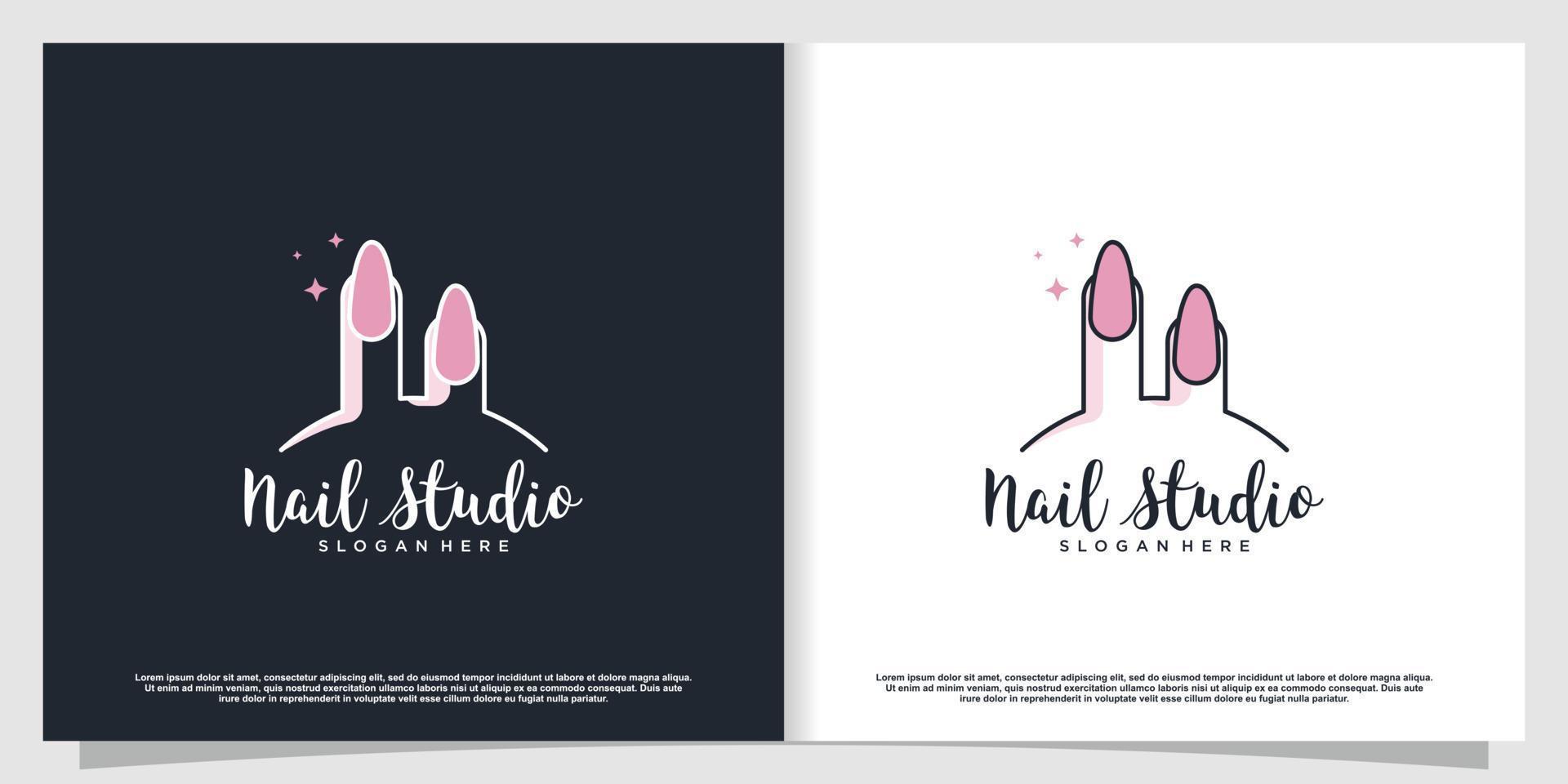 Nail art logo design vector with modern and creative style