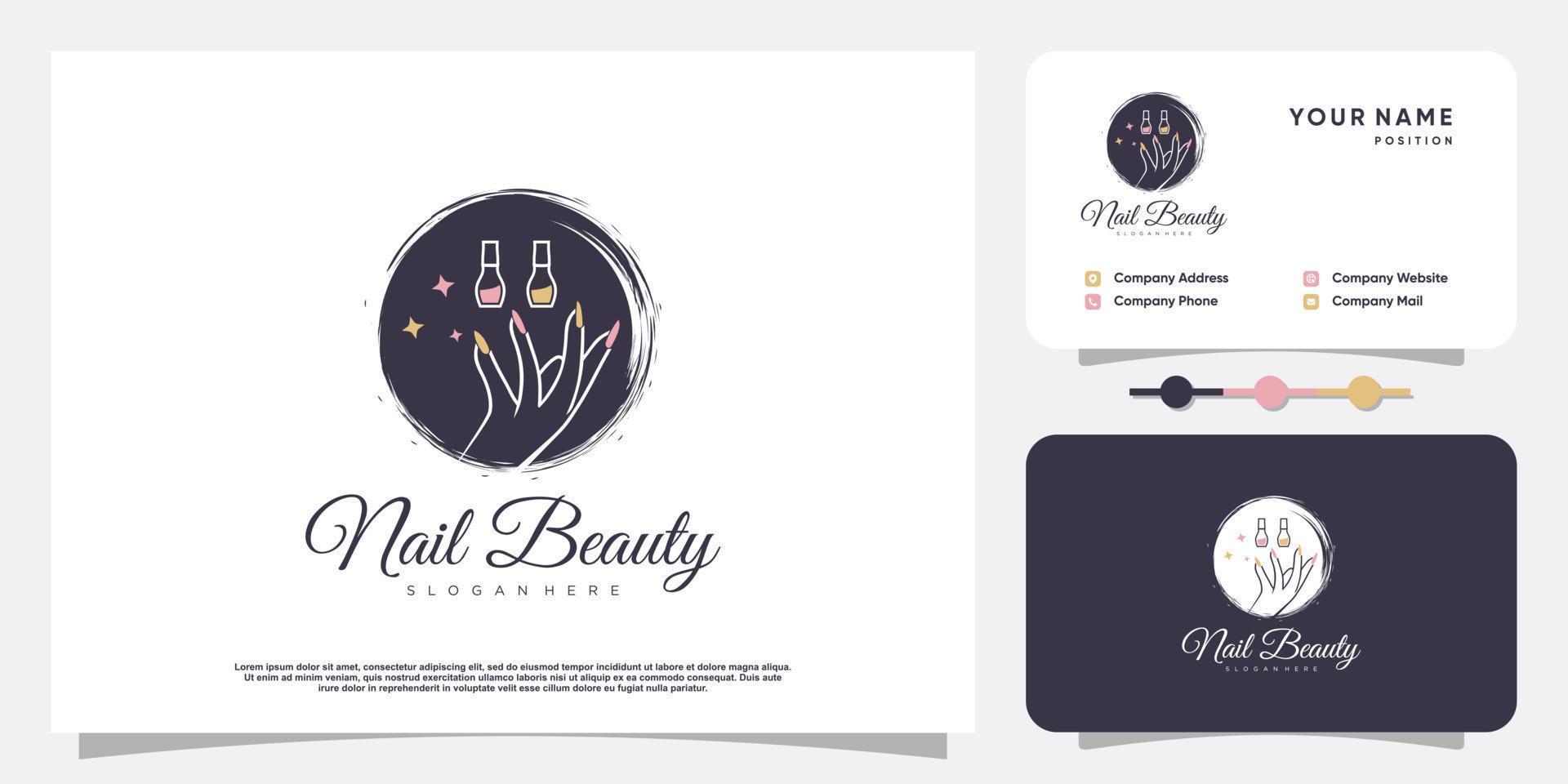 Nail logo design vector for beauty and care with unique concept