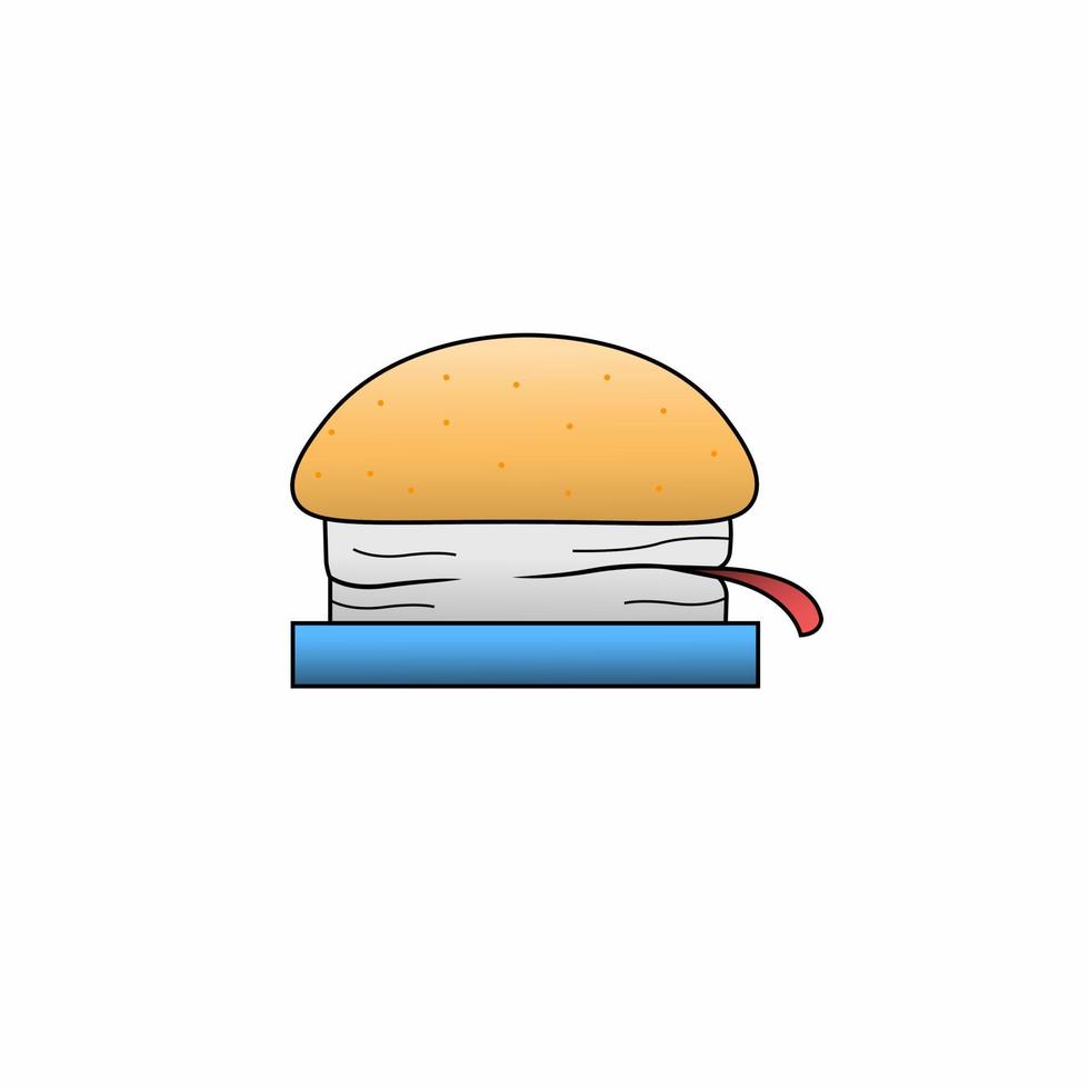 a mixture of hamburger with notebooks in vector illustration