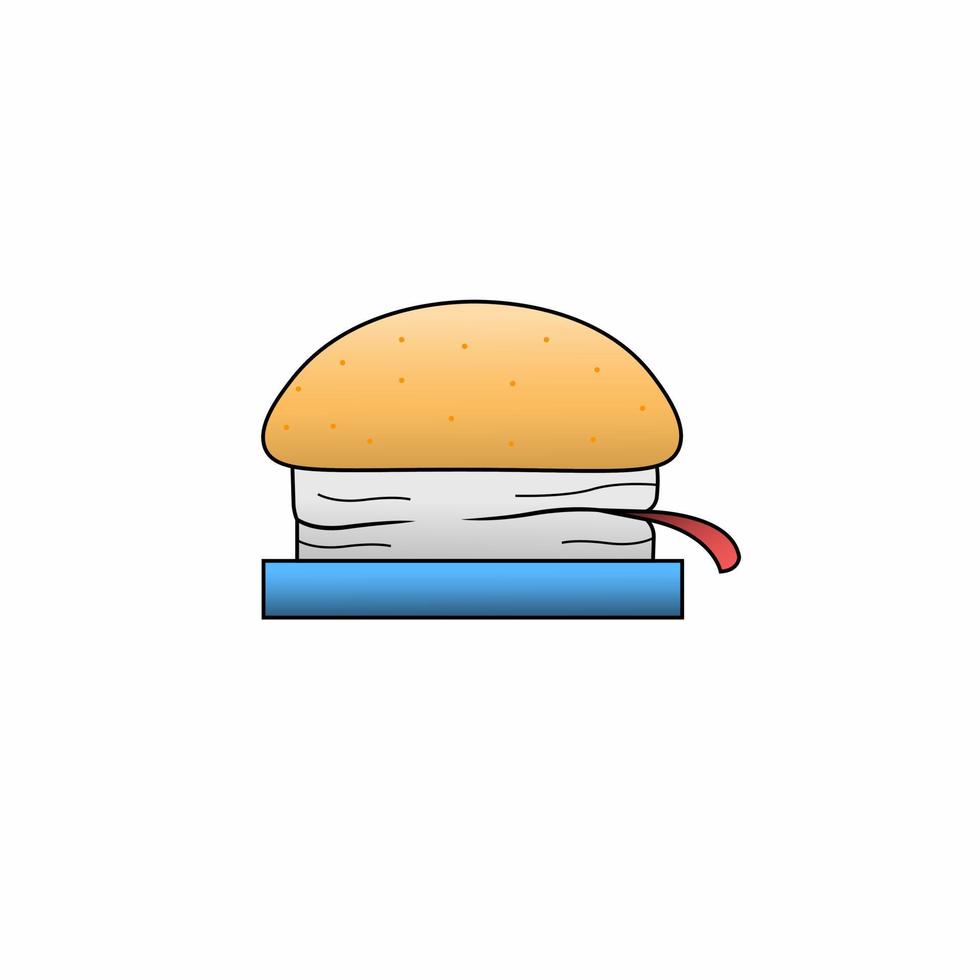 una mezcla de hamburguesa con cuadernos en ilustración vectorial vector