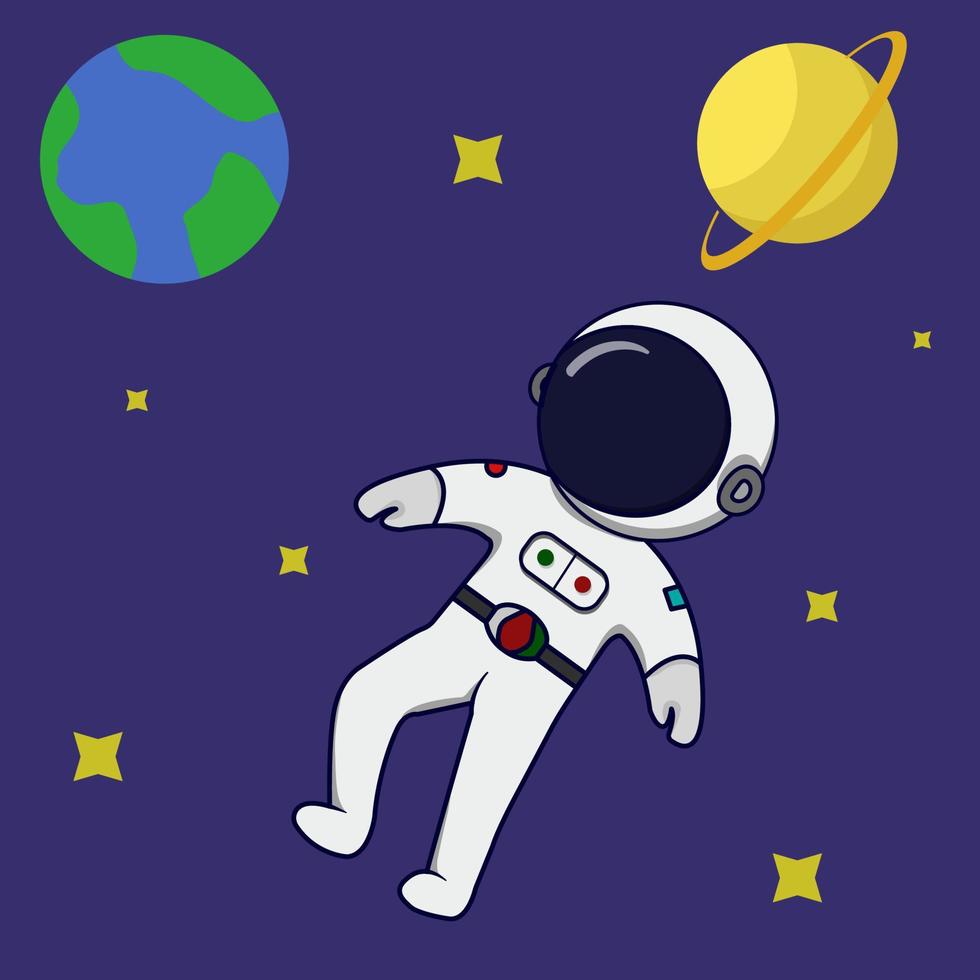 Illustration of astronot cute, design for Children book, shirt vector illustration design