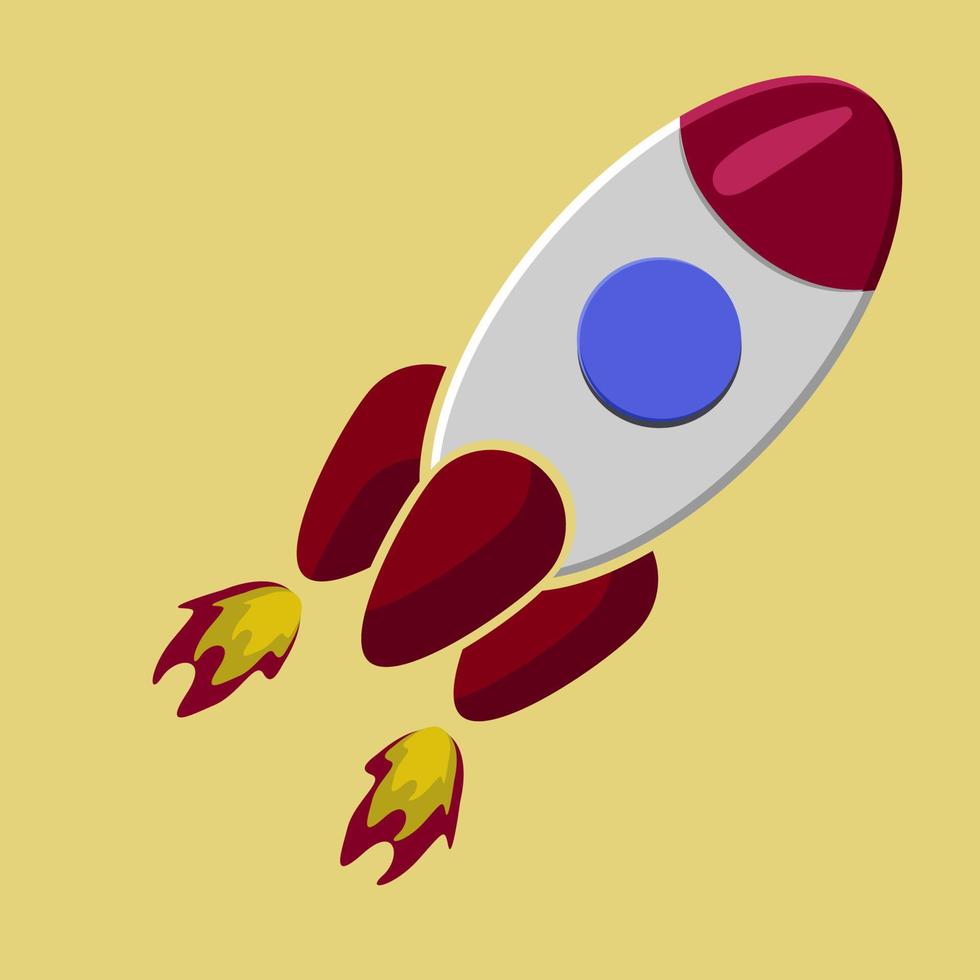 Rocket spaceship. airship rocket vector icon