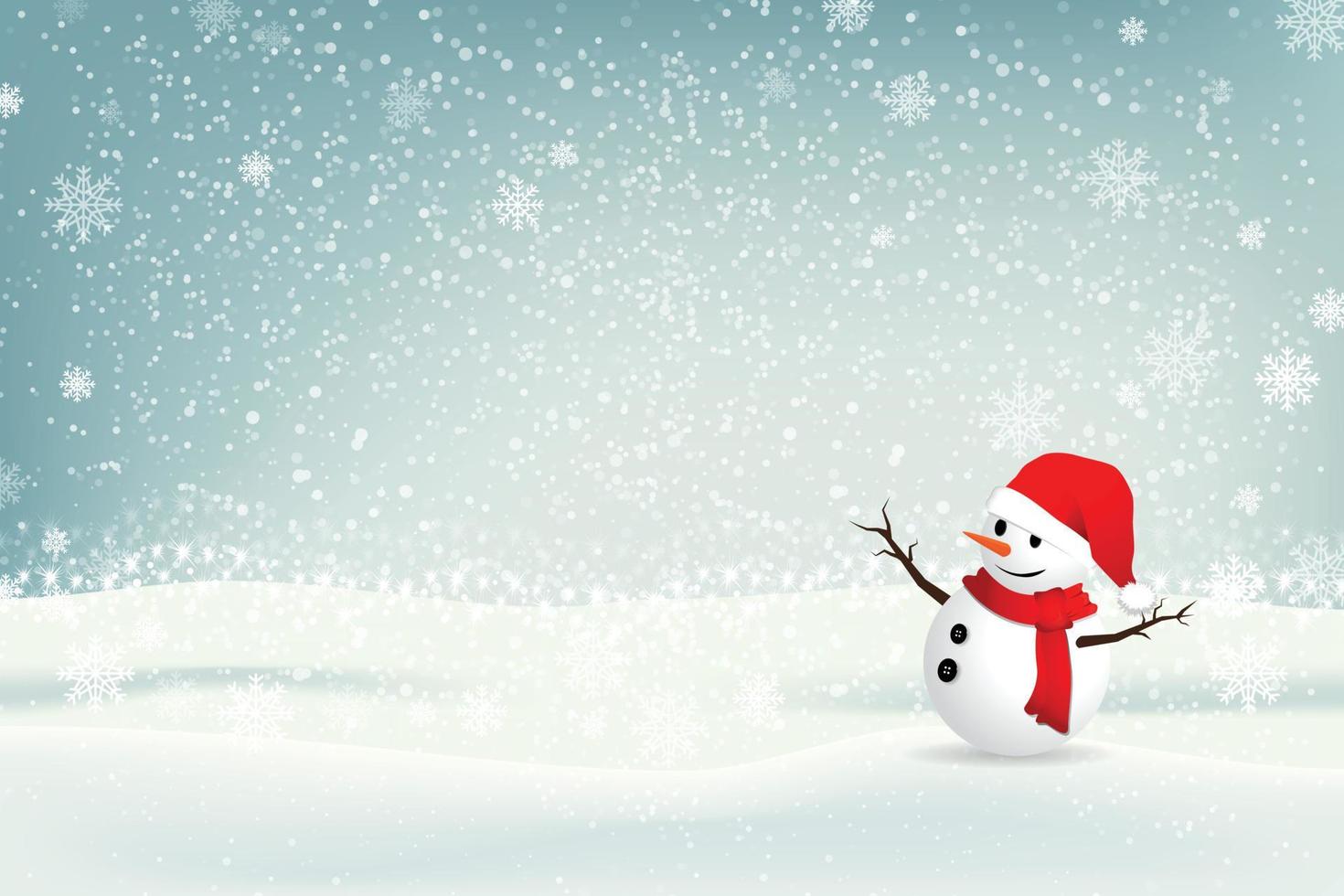 Christmas background with snowman. illustrator vector Eps 10.