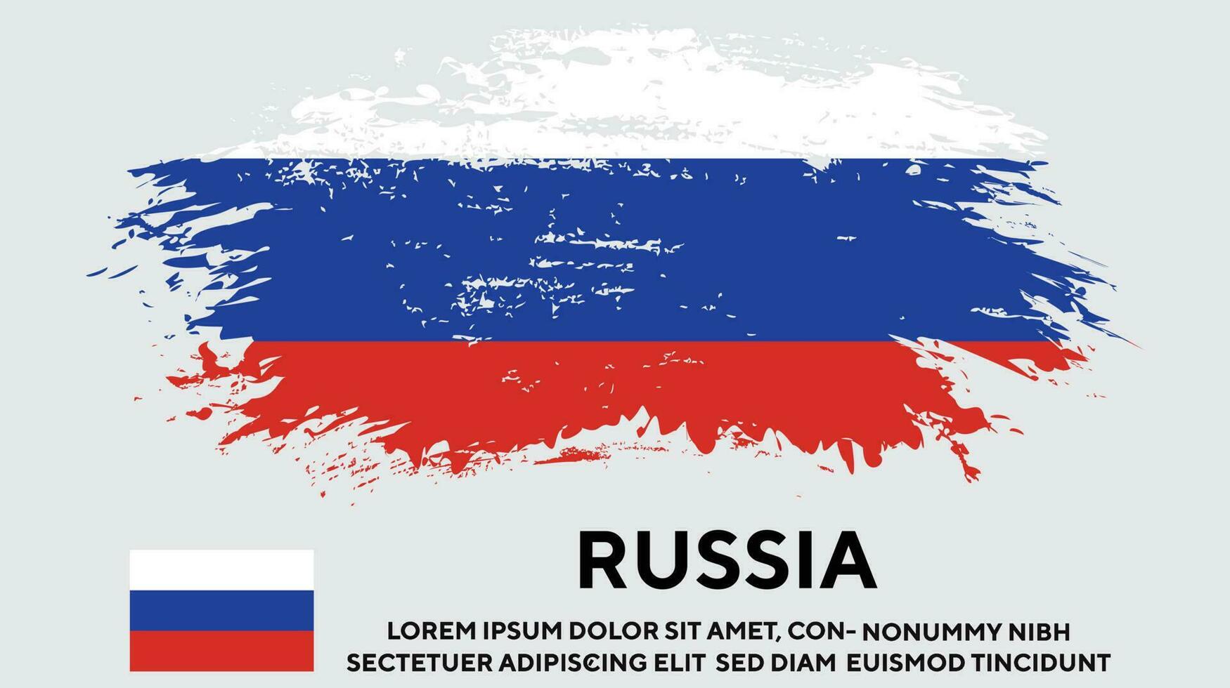 Russia new grunge texture colorful flag design vector
