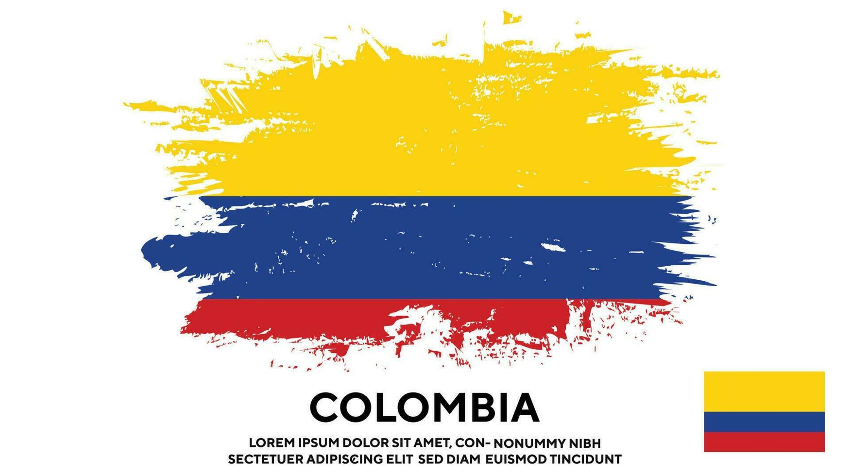 Colombia new grunge texture colorful flag design vector