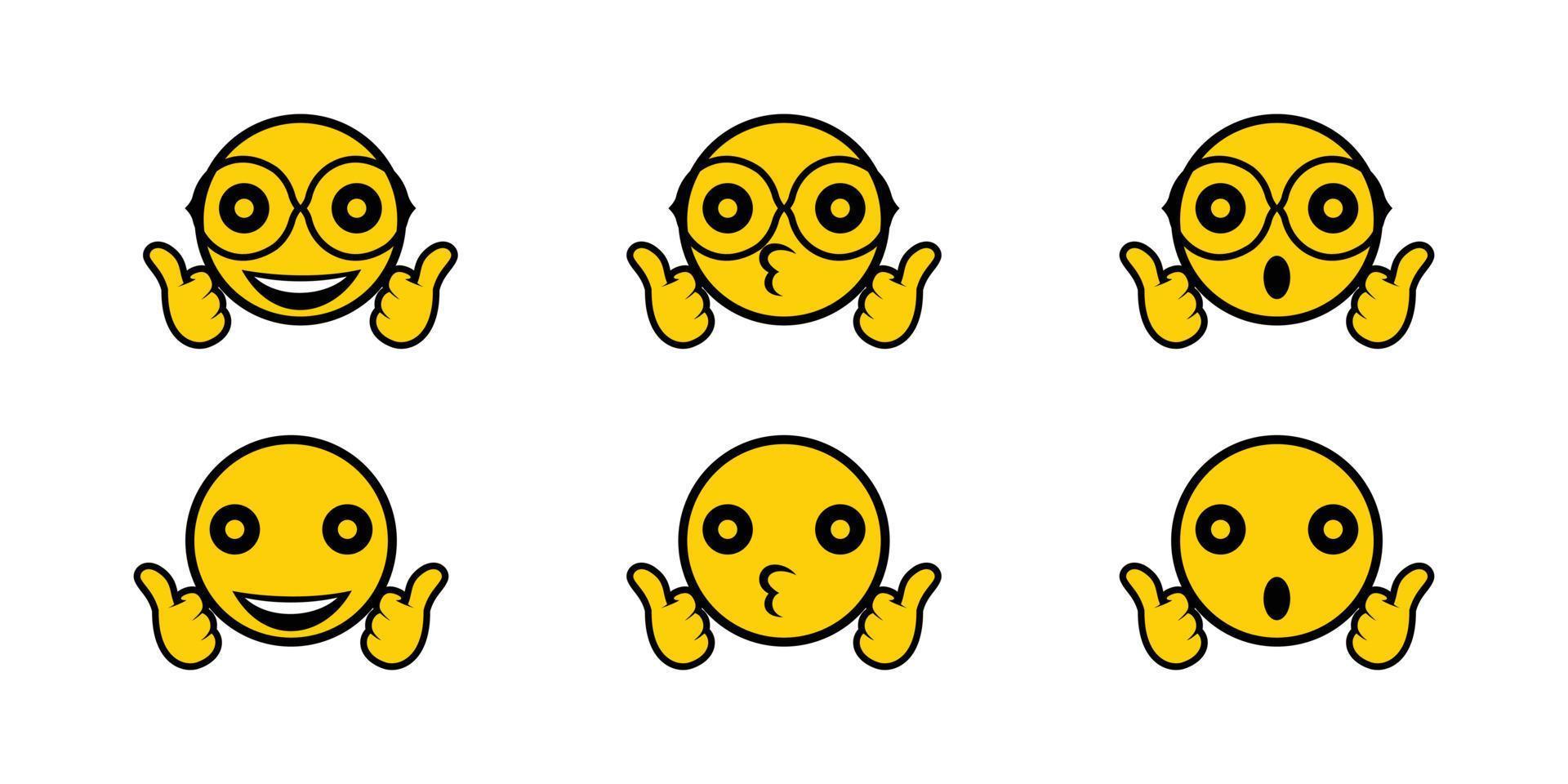 Emoticon Cartoon Character design illustration vector