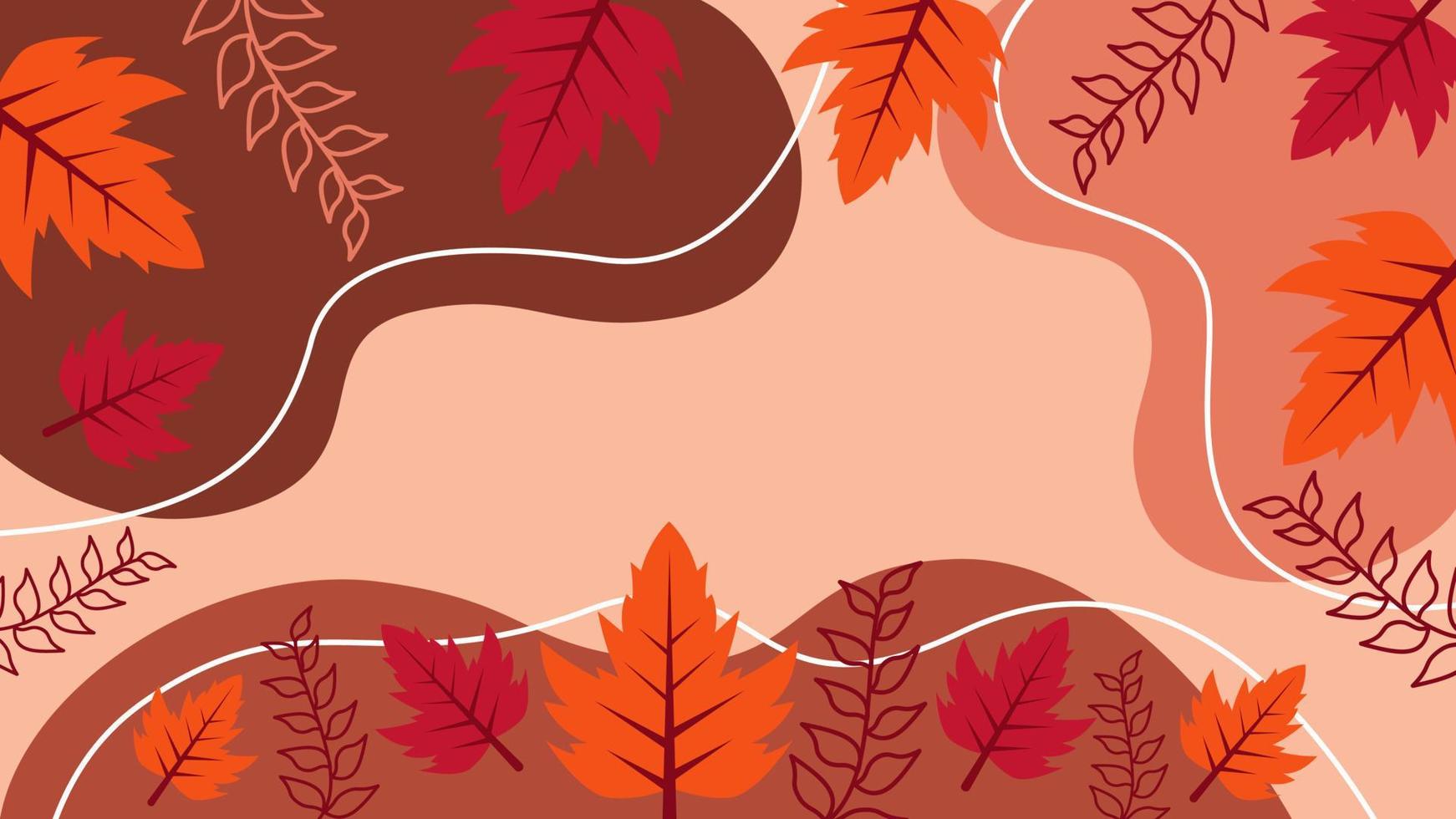 Flat Illustration Autumn Leaf Floral Thanksgiving Background Design vector