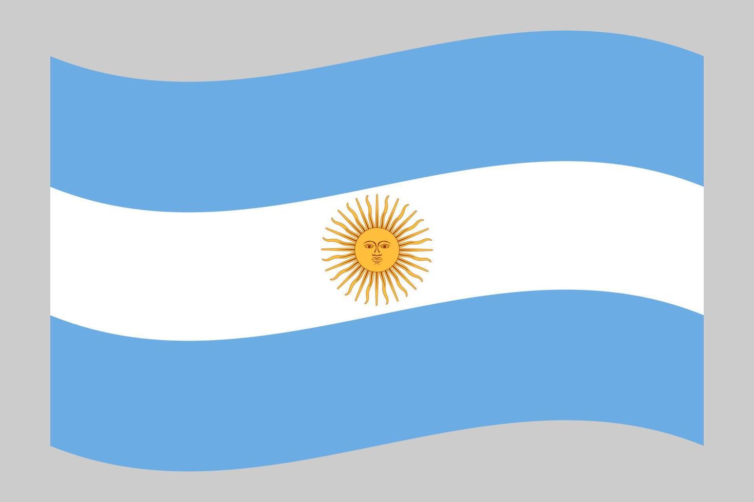 argentina flag vector, Argentina flag waving form. Vector illustration.