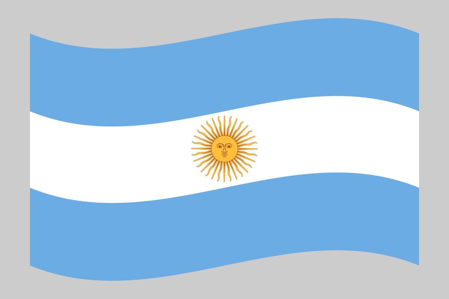 vector de la bandera argentina, forma ondeante de la bandera argentina. ilustración vectorial