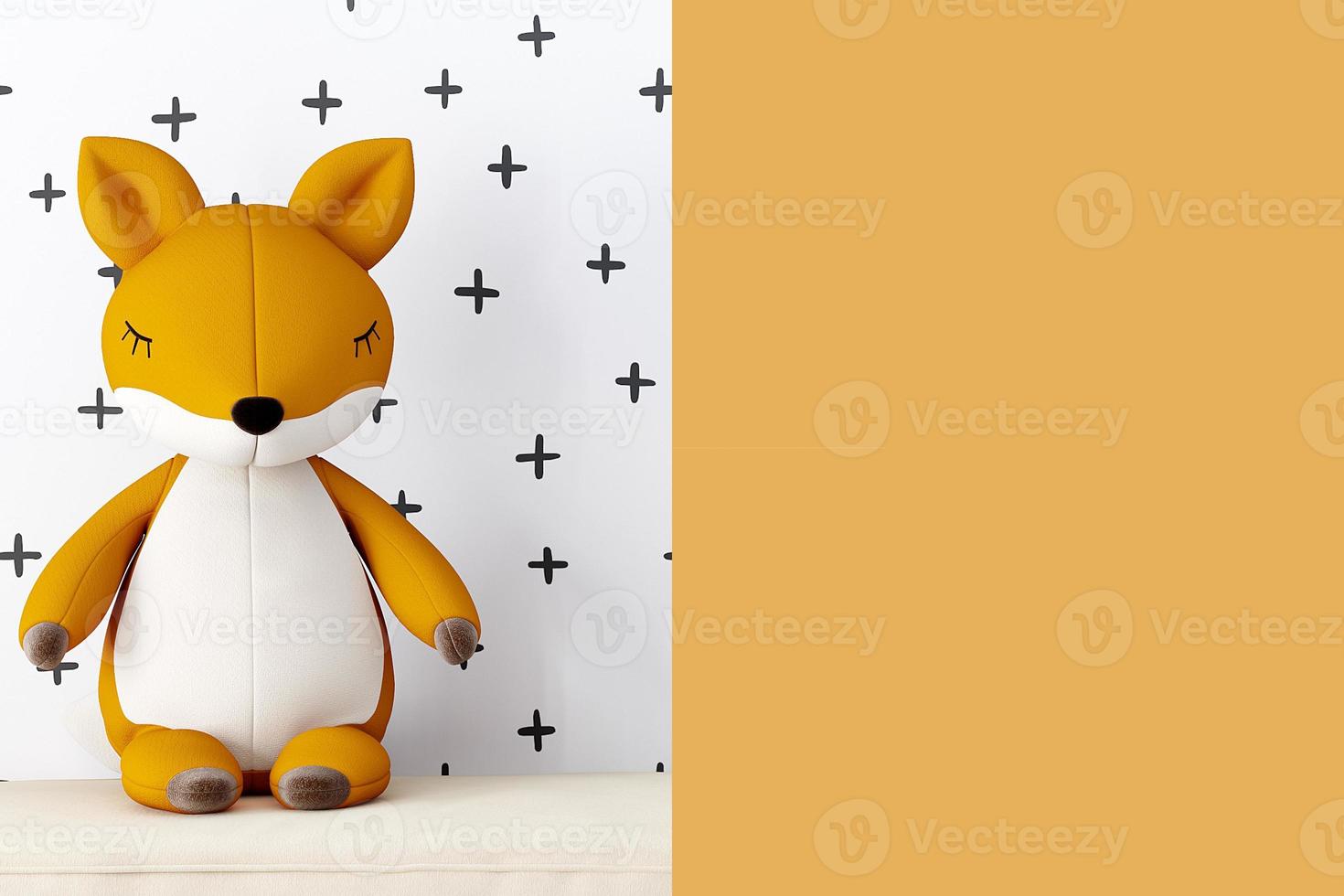 Background mockup kids and fox photo