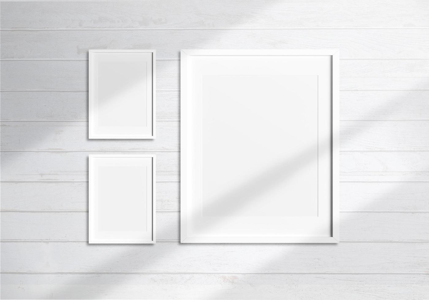 Blank space Portrait Photo Frames isolated on white, realistic rectangle gray frames mockup. Empty framing for your design, picture, painting, poster, lettering or photo gallery with shadow overlay.