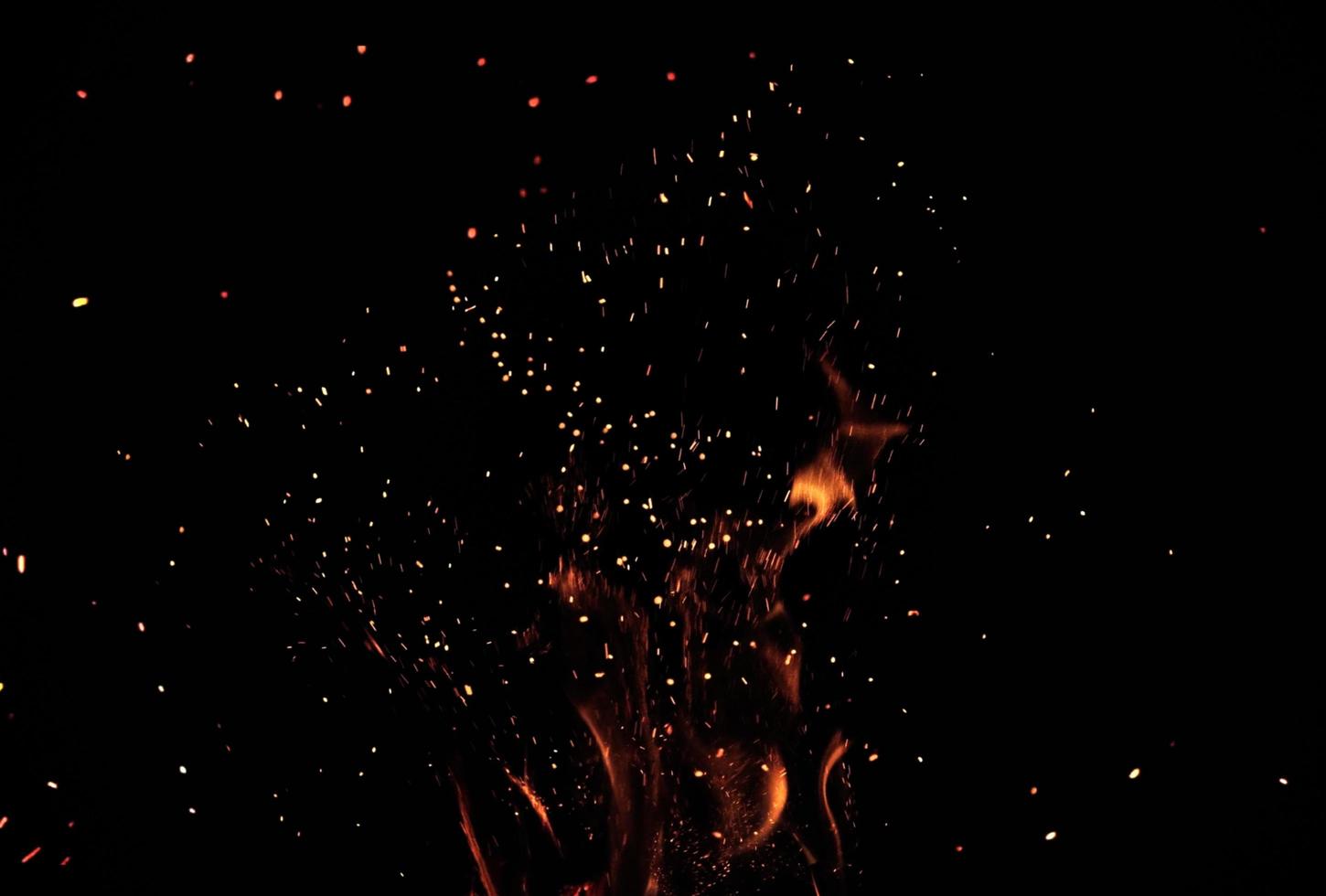 fire burning sparks particles overlay texture black background stock photo