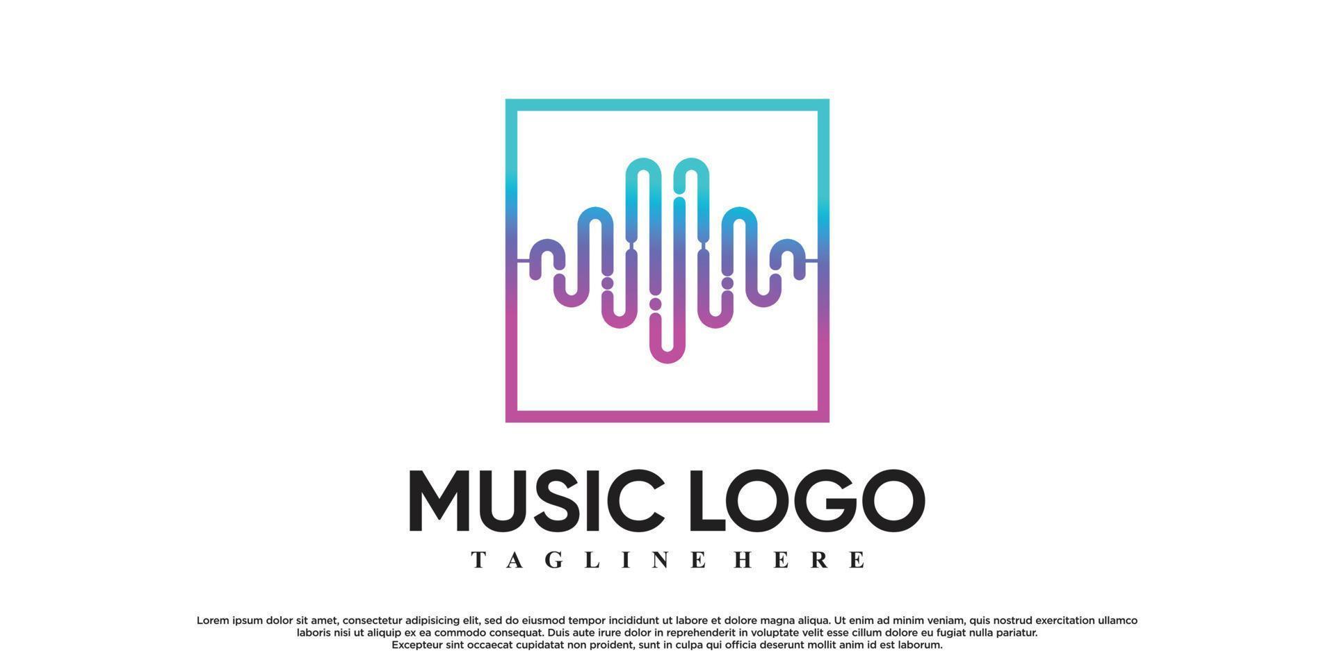 diseño de logotipo de música con vector premium de concepto moderno