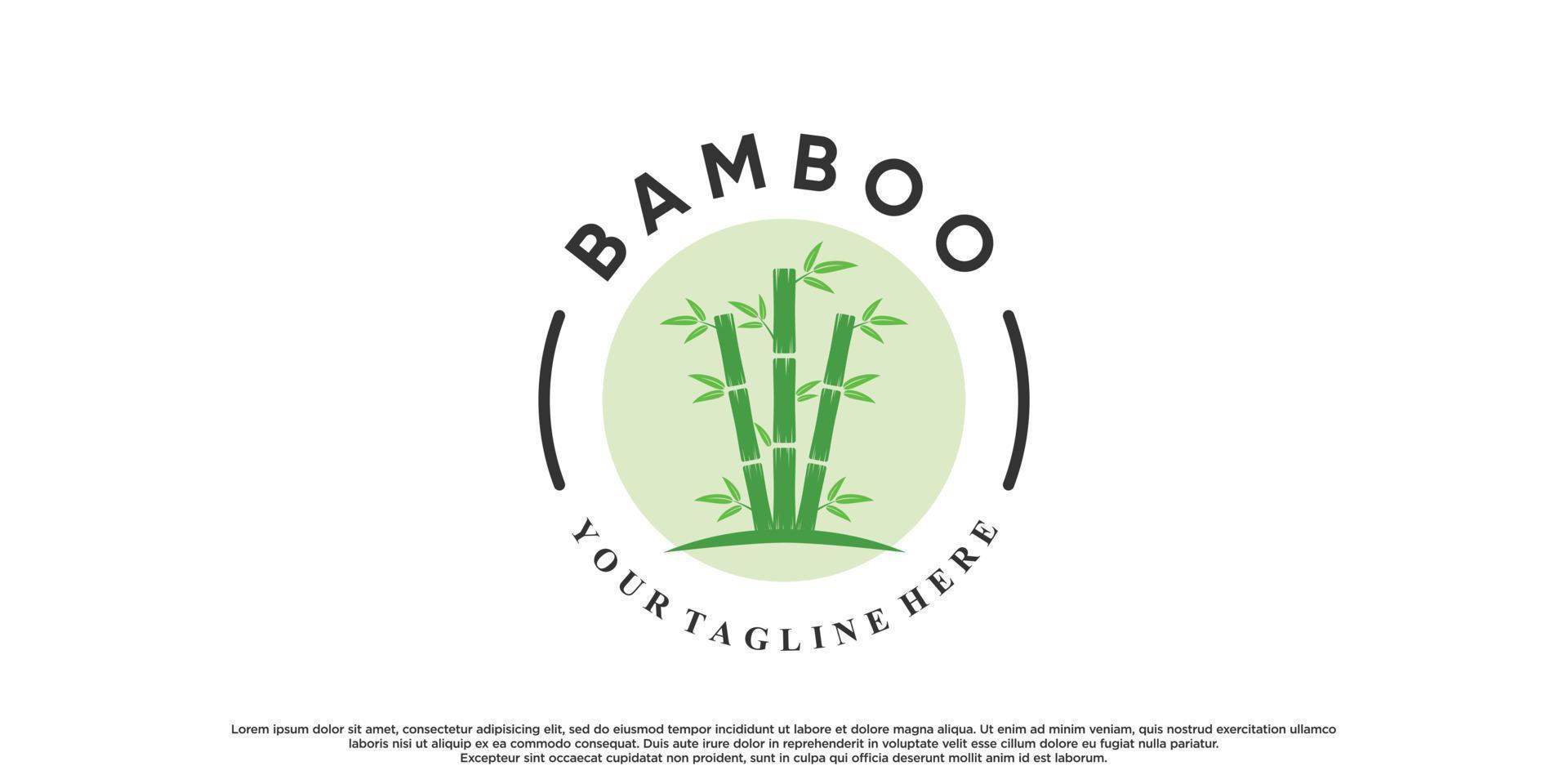 Bamboo logo design with creative concept Premium Vector