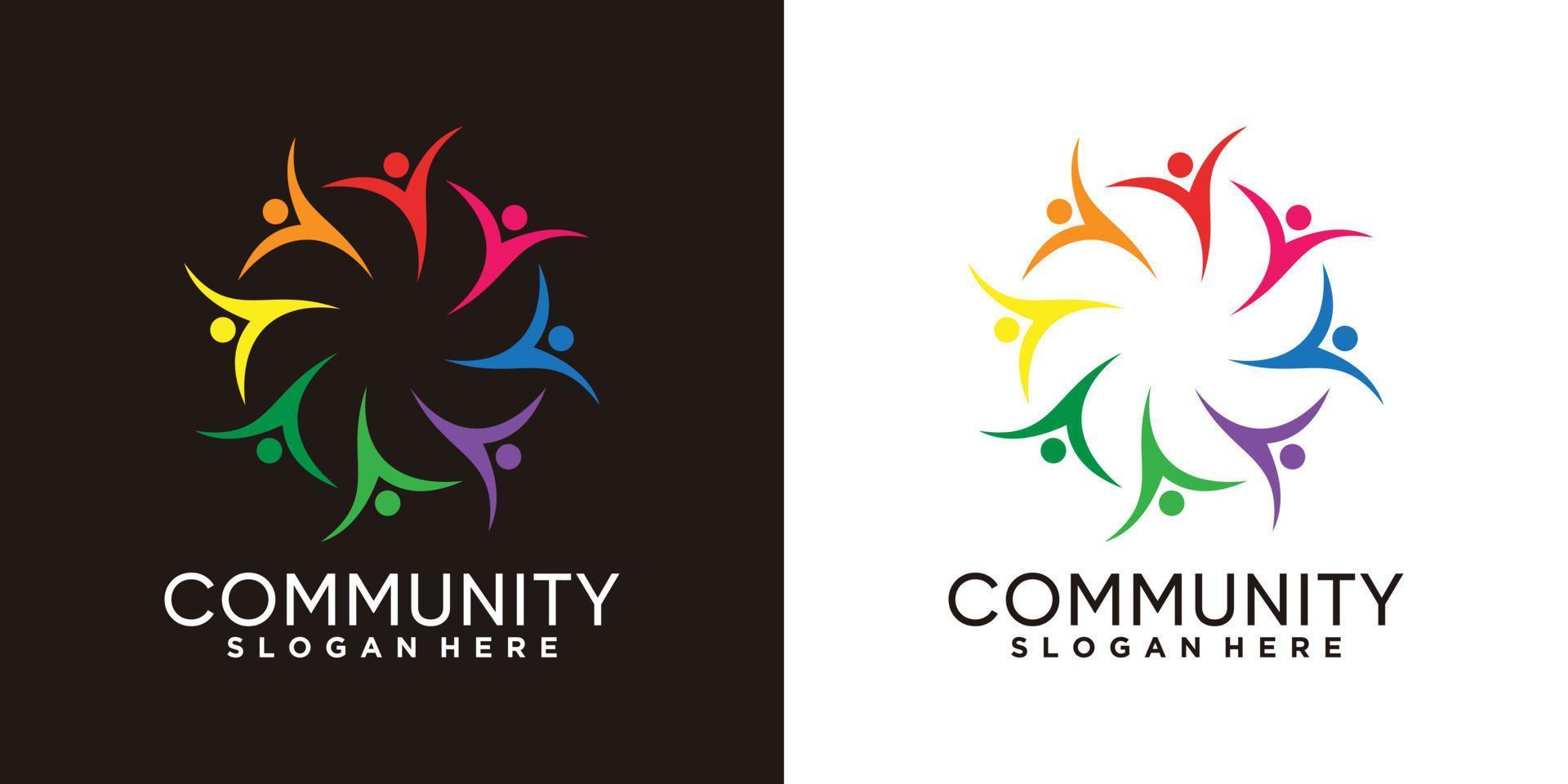 community logo design with creativ concept vector