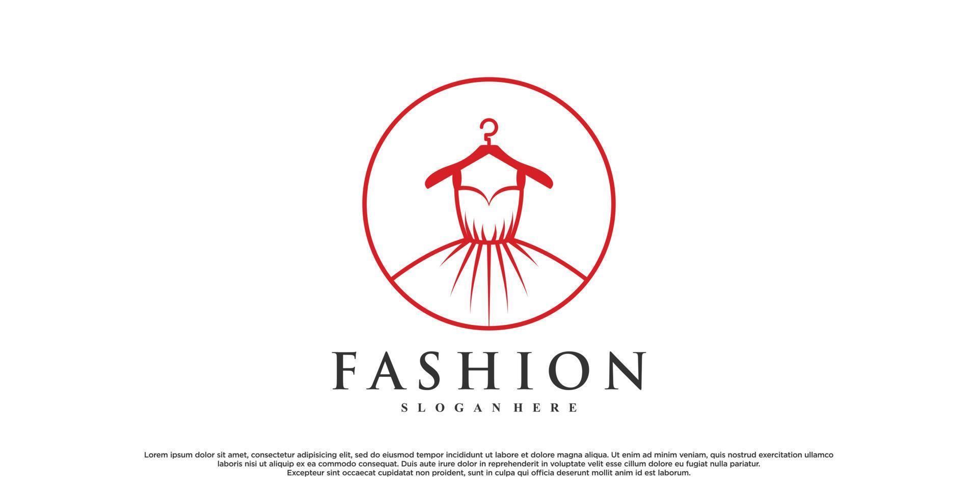 Fashion logo design with dress fashion Premium Vector 11775263 Vector ...