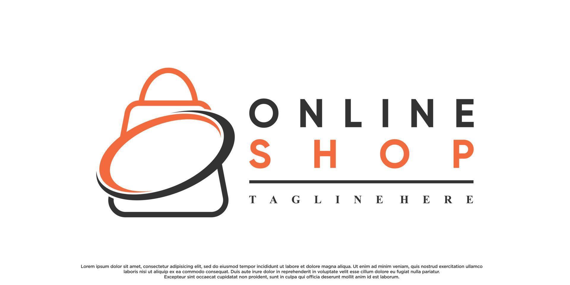 online shop logo design with modern concept Premium Vector