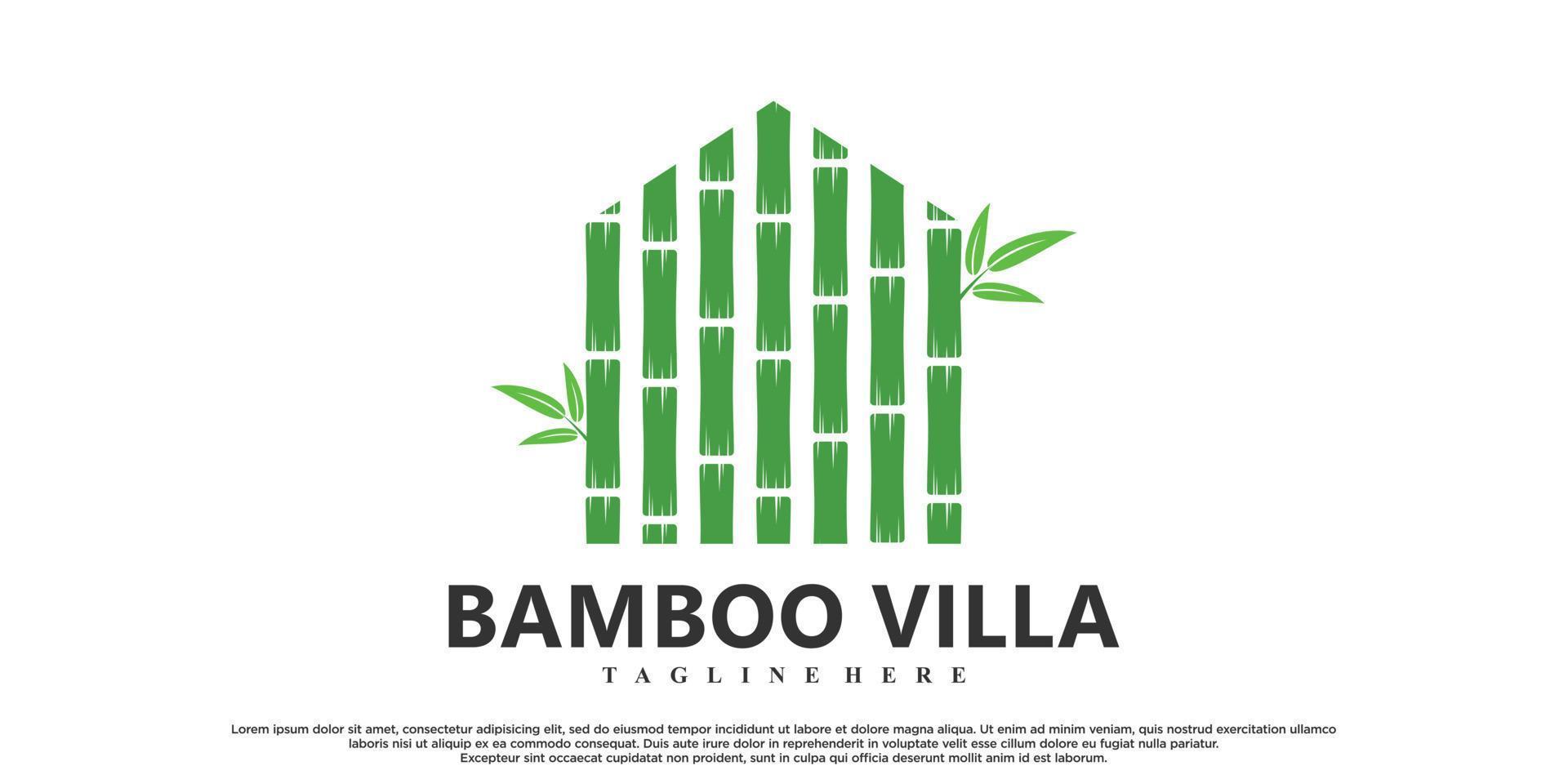 Bamboo logo design with creative concept Premium Vector