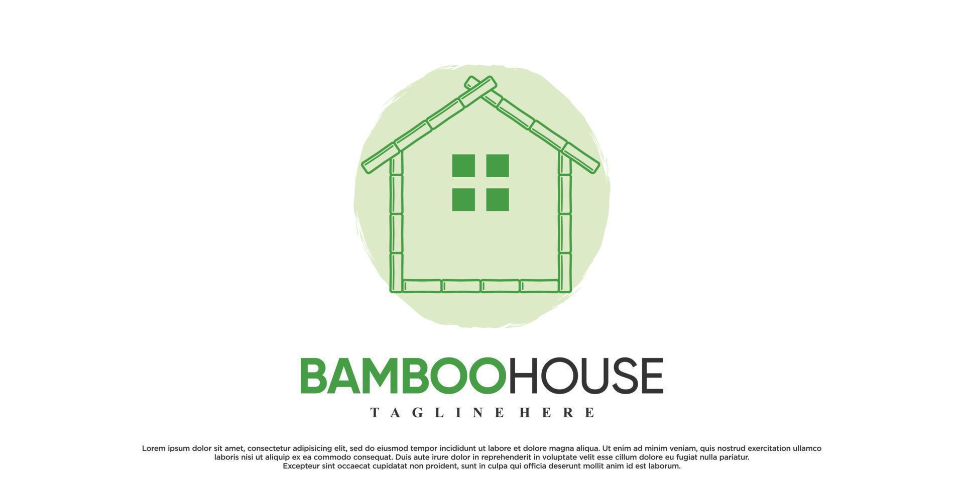 Bamboo logo design with creative concept Premium Vector