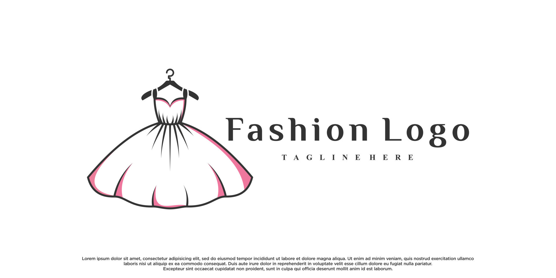 Fashion logo design with dress fashion Premium Vector 11775323 Vector ...