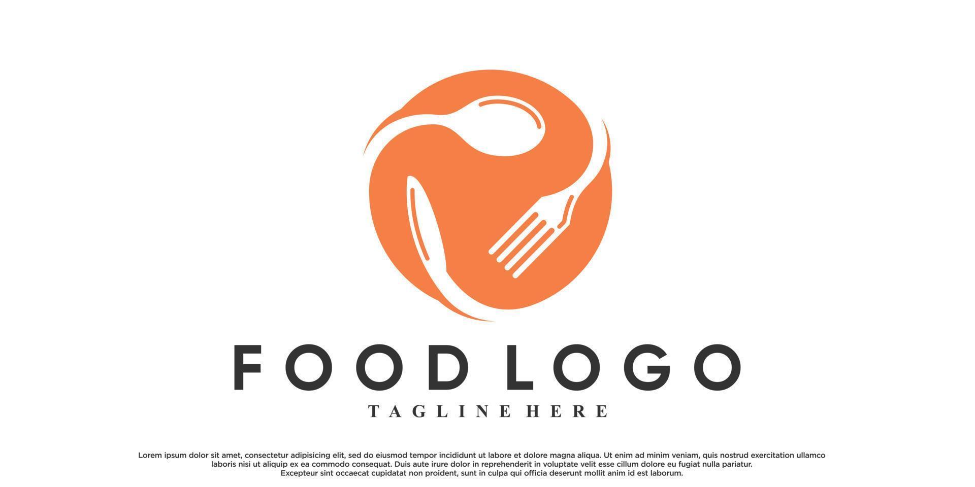 food logo design with unique concept Premium Vector