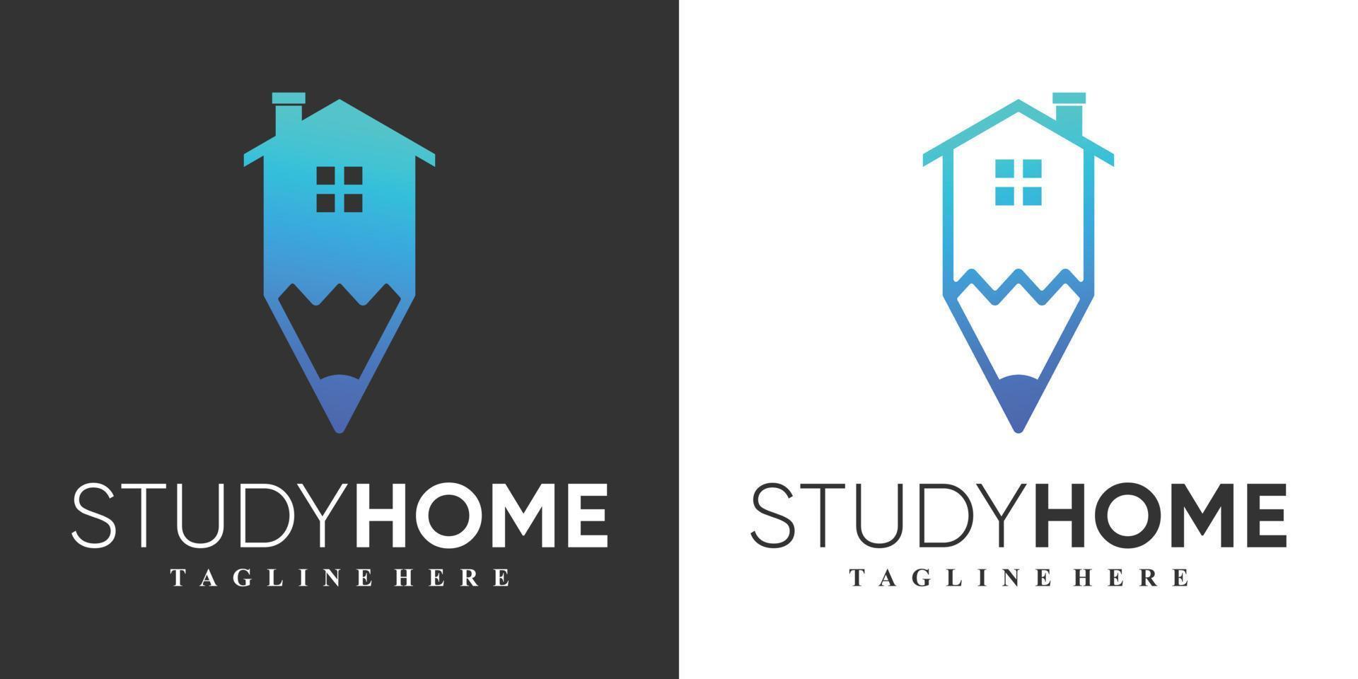 Pencil logo design with creative concept Premium Vector