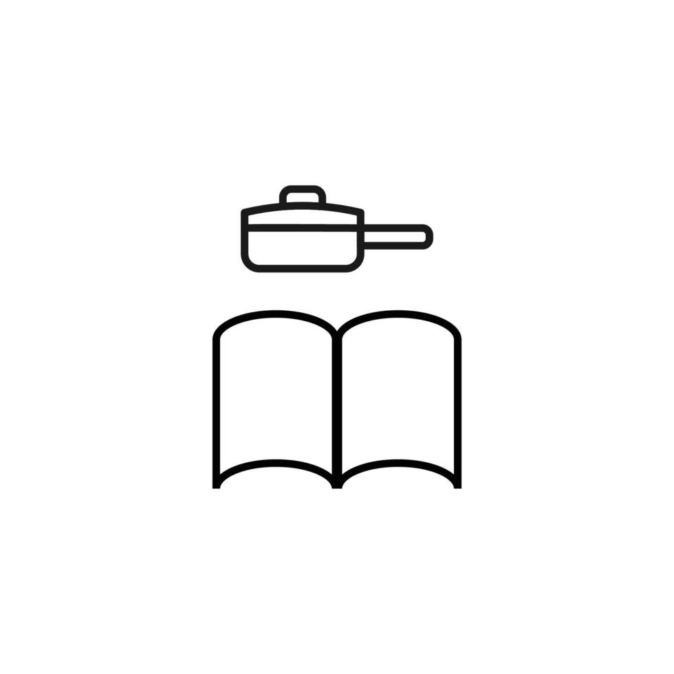 Books, fiction and reading concept. Vector sign drawn in modern flat style. High quality pictogram suitable for advertising, web sites, internet stores etc. Line icon of cookbook