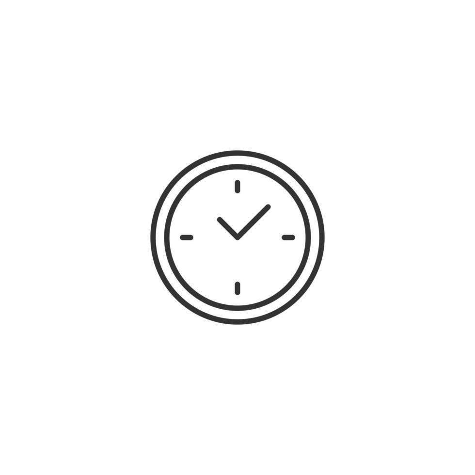 Time and clock. Minimalistic illustration drawn with black thin line. Editable stroke. Suitable for web sites, stores, mobile apps. Line icon of simple clock vector