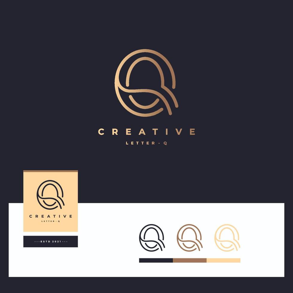 diseños de logotipos de letras q vector