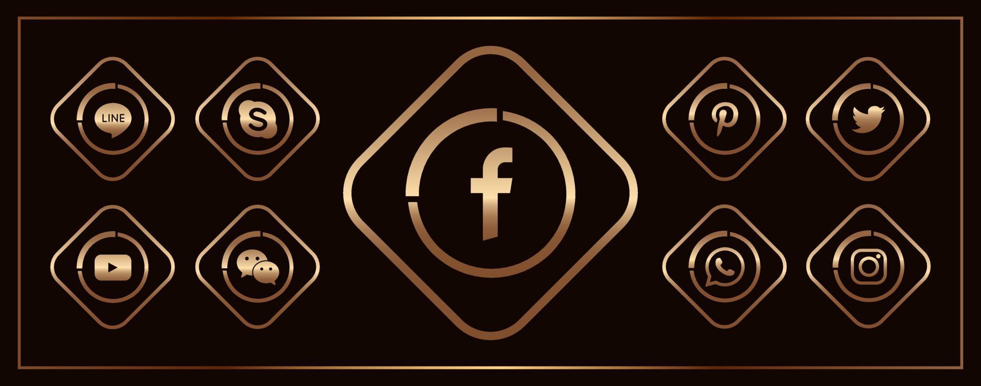 A collection of popular social media icons vector template