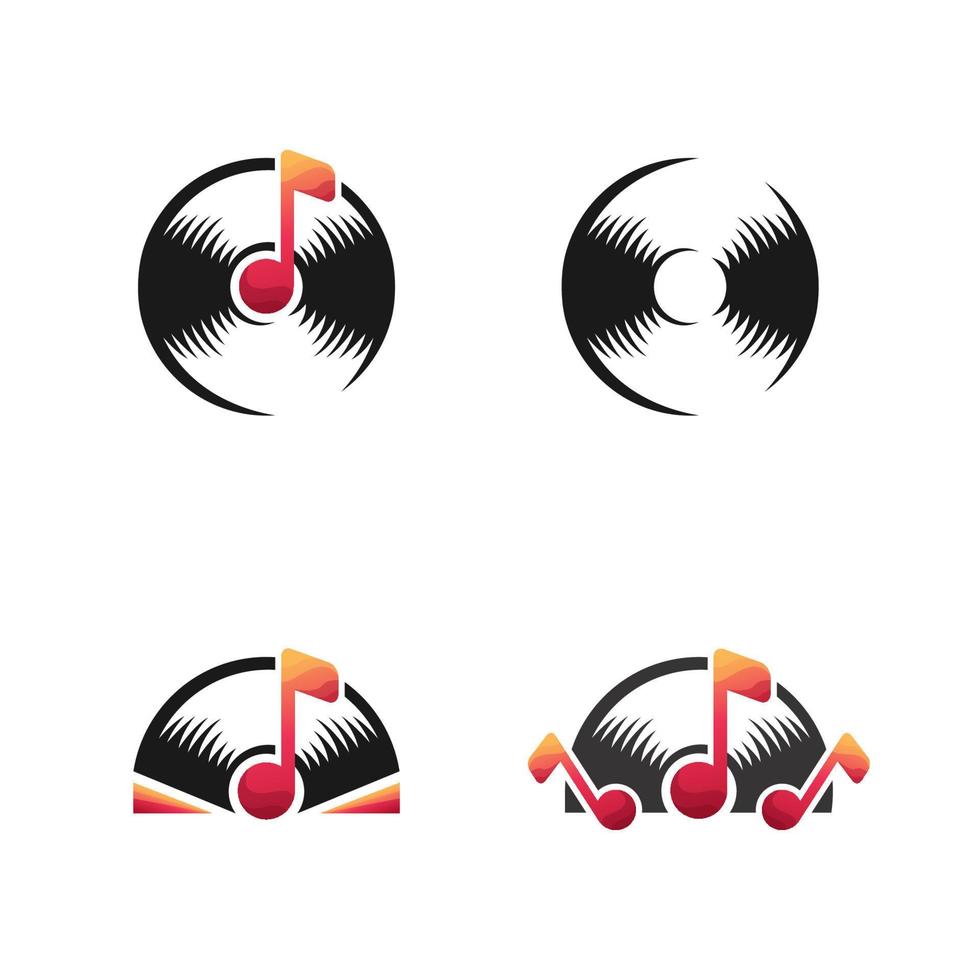 conjunto de diseño de icono de música vector