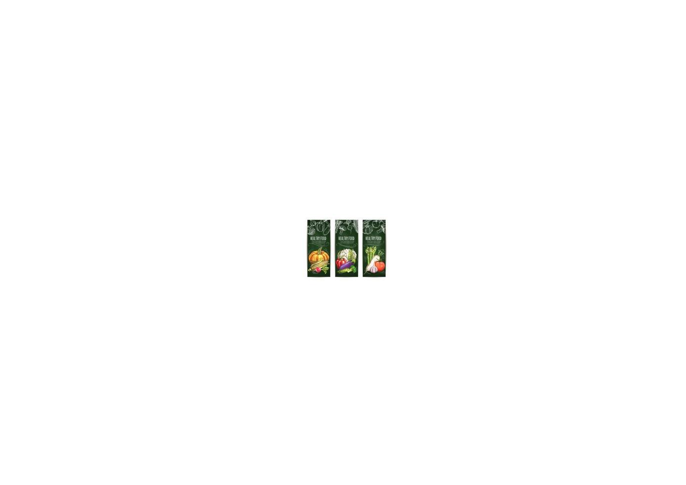 Vegetable chalk sketch banner on blackboard vector