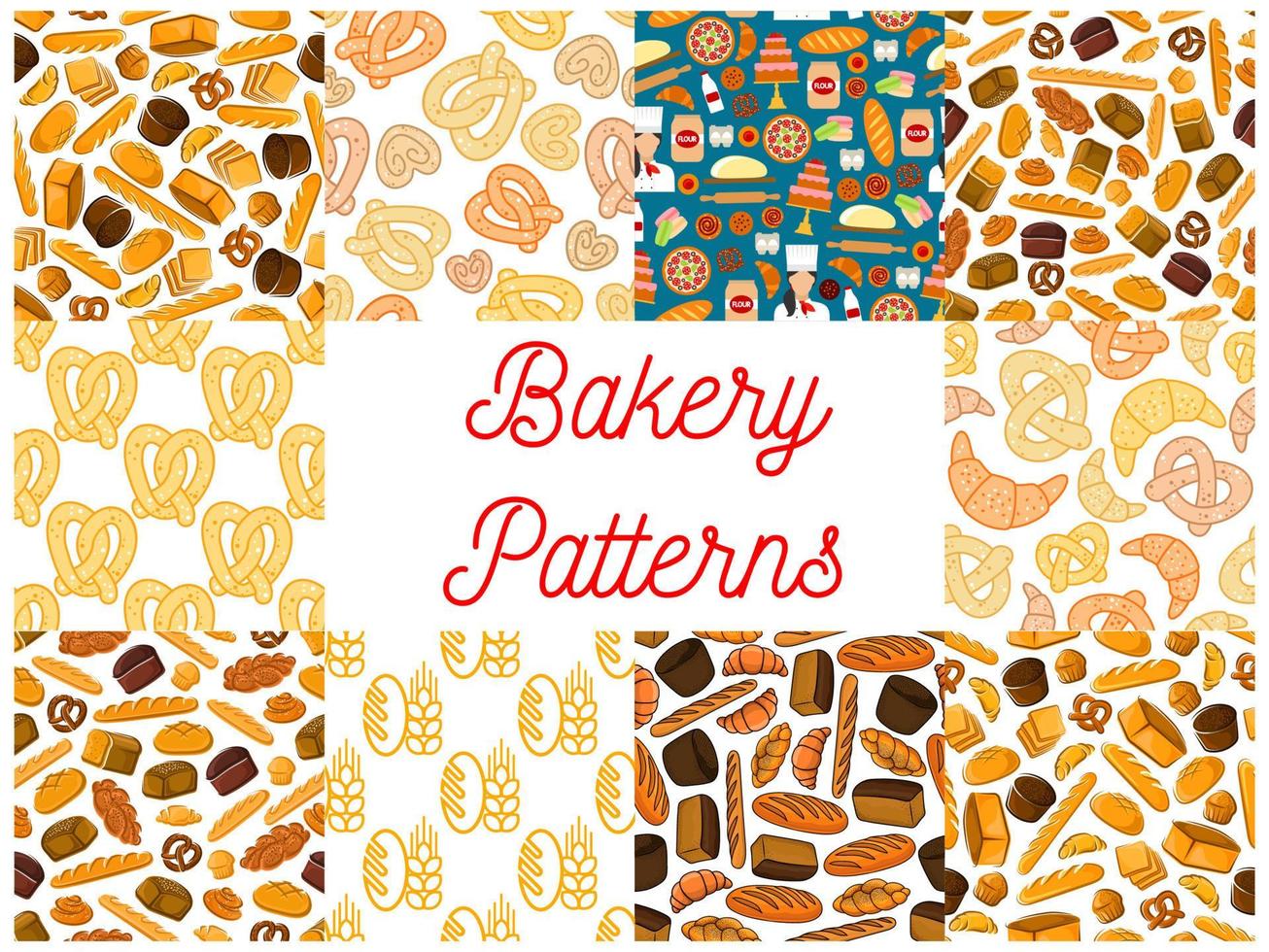 Bakery seamless pattern backgrounds vector
