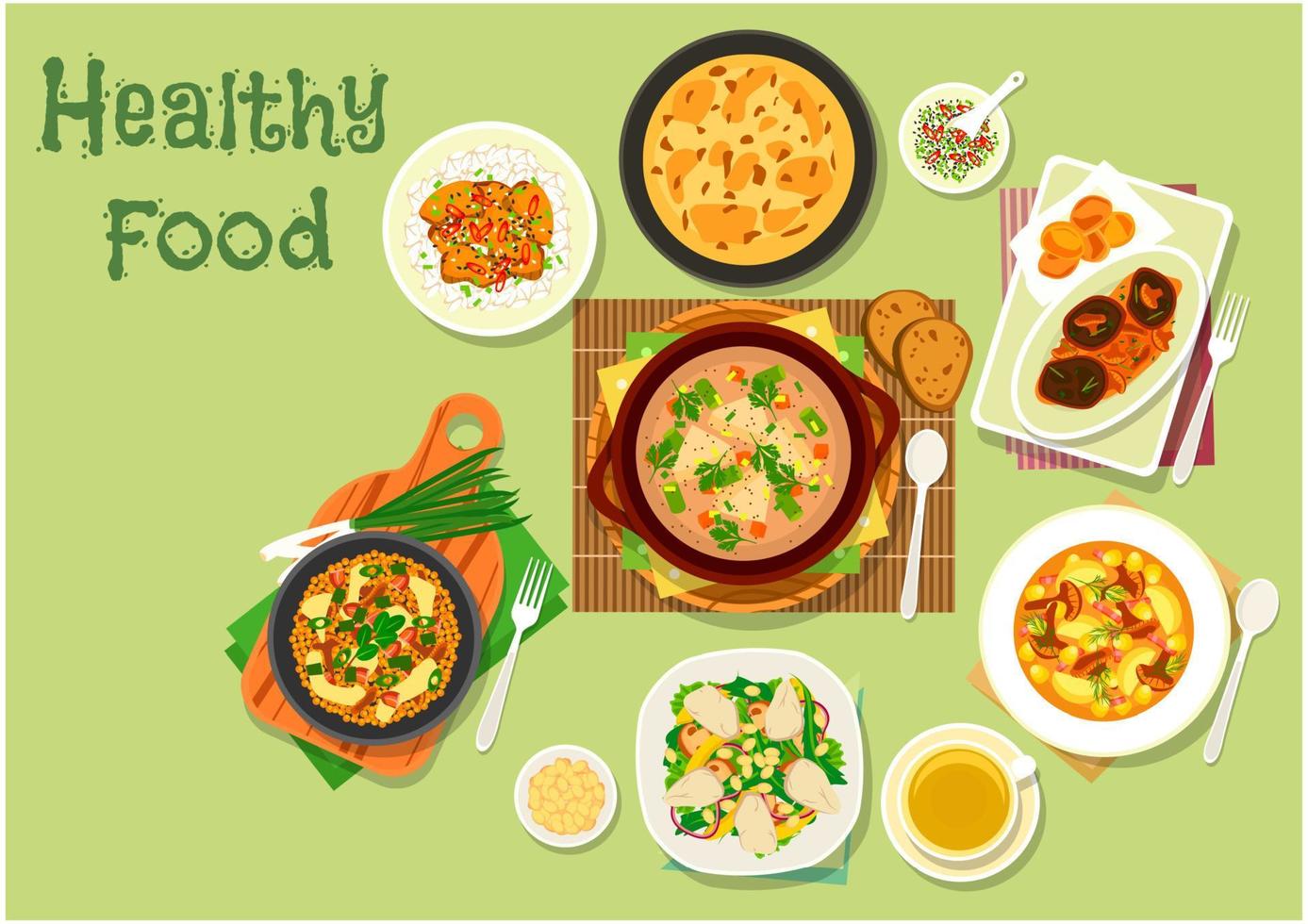Lunch with mushroom icon for healthy food design vector