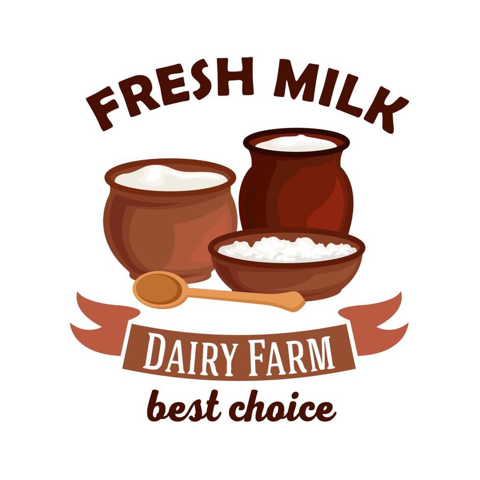 Fresh milk vector isolated icon