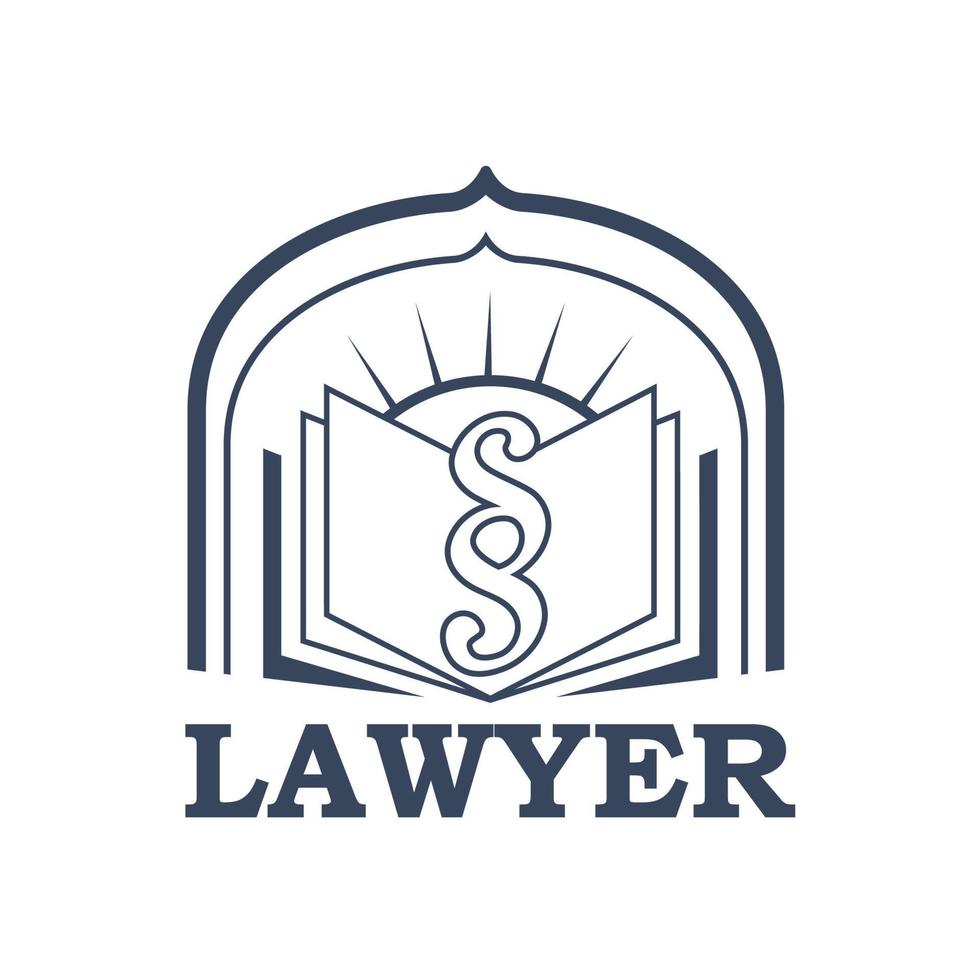 Lawyer or advocate vector isolated icon or emblem