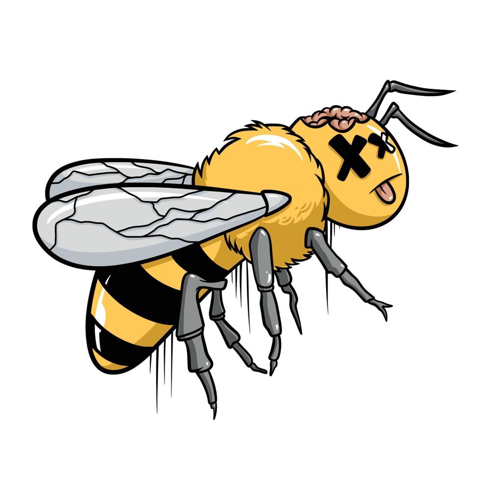 Zombie bee streetwear cartoon vector