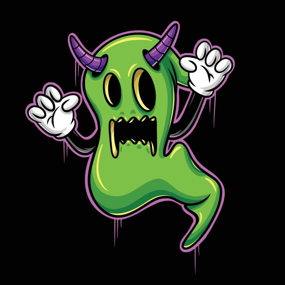 ghost evil streetwear cartoon vector