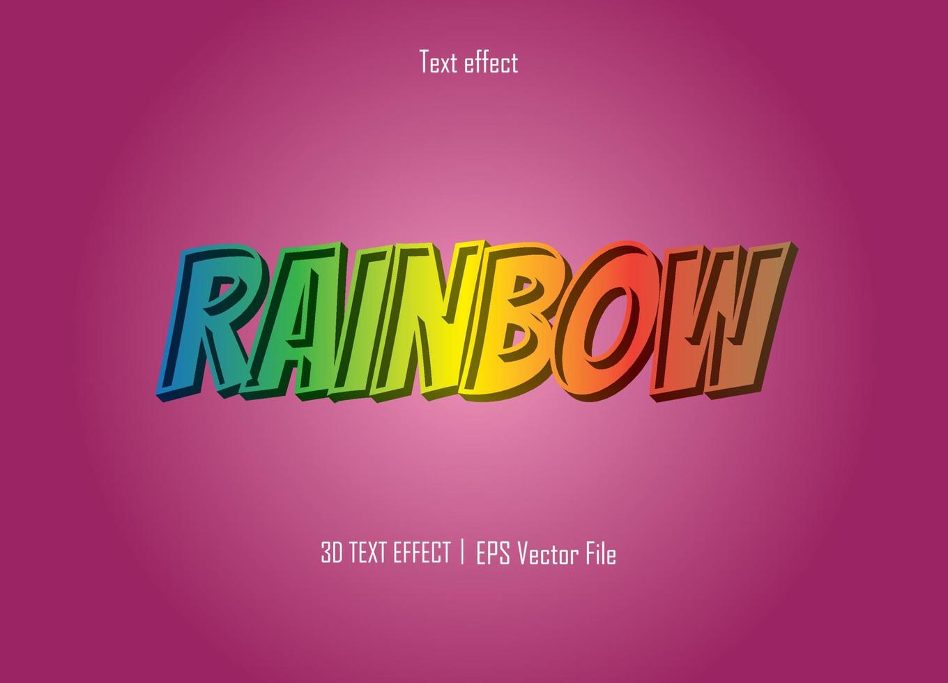 rainbow text effect and illustration. vector