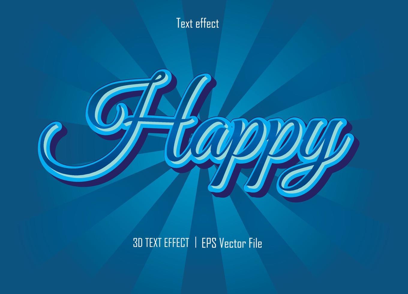 happy text effect and illustration. vector