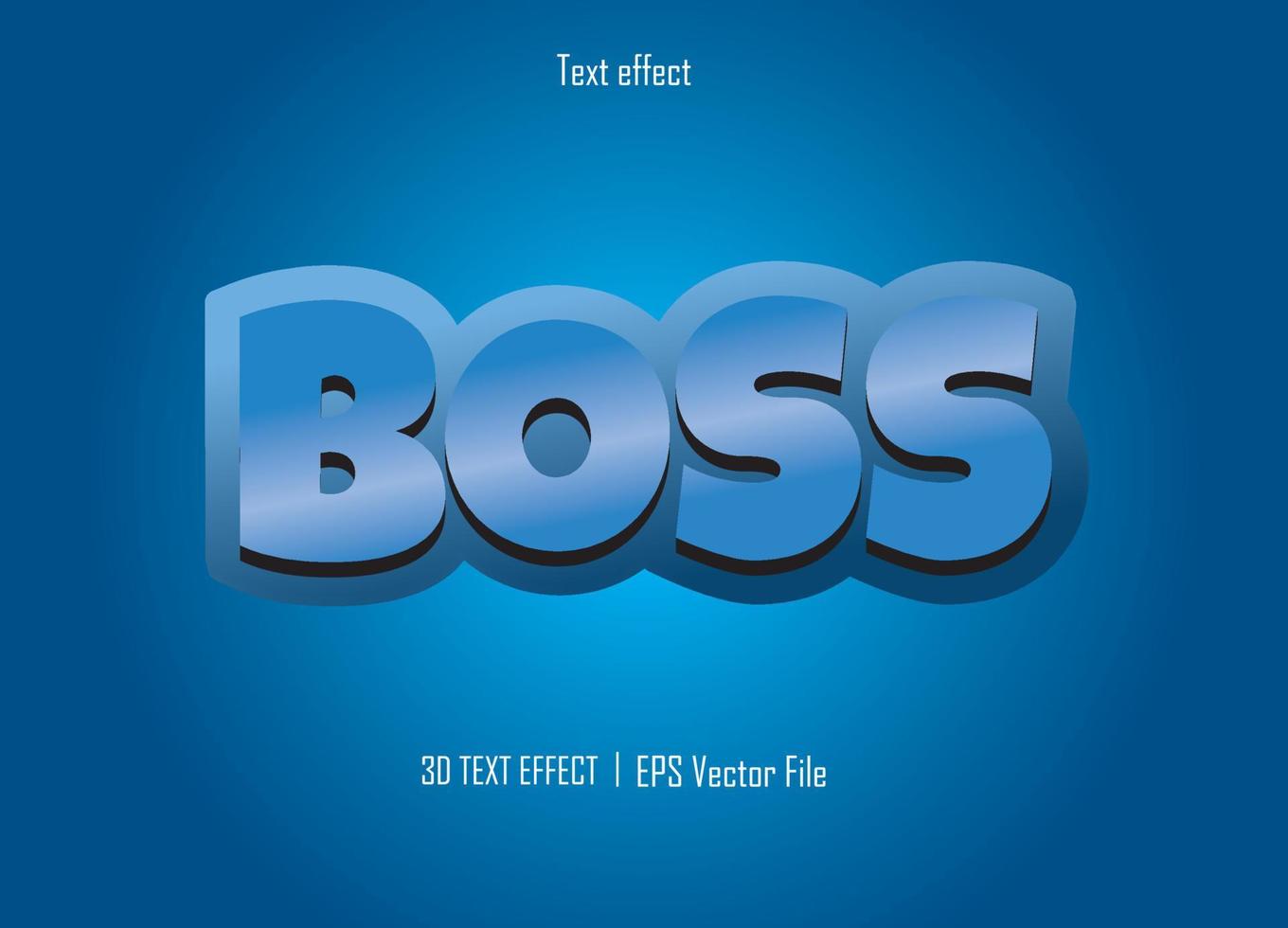 boss text effect and illustration. vector