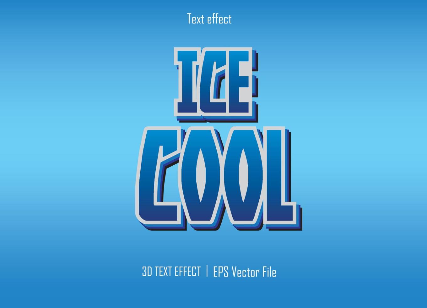 ice cool text effect and illustration. vector
