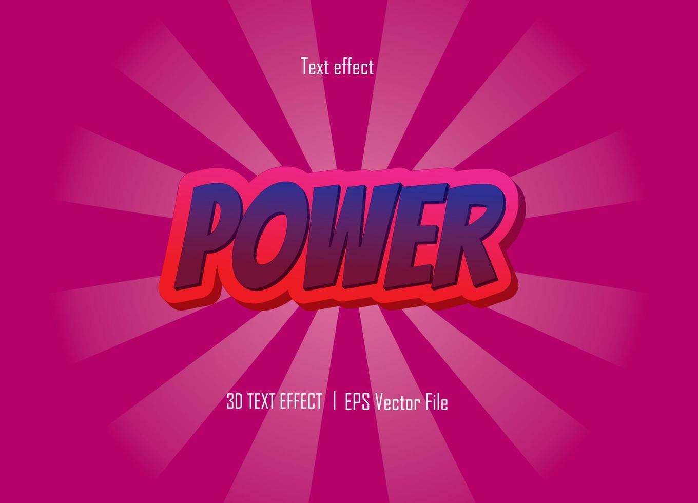 power text effect and illustration. vector