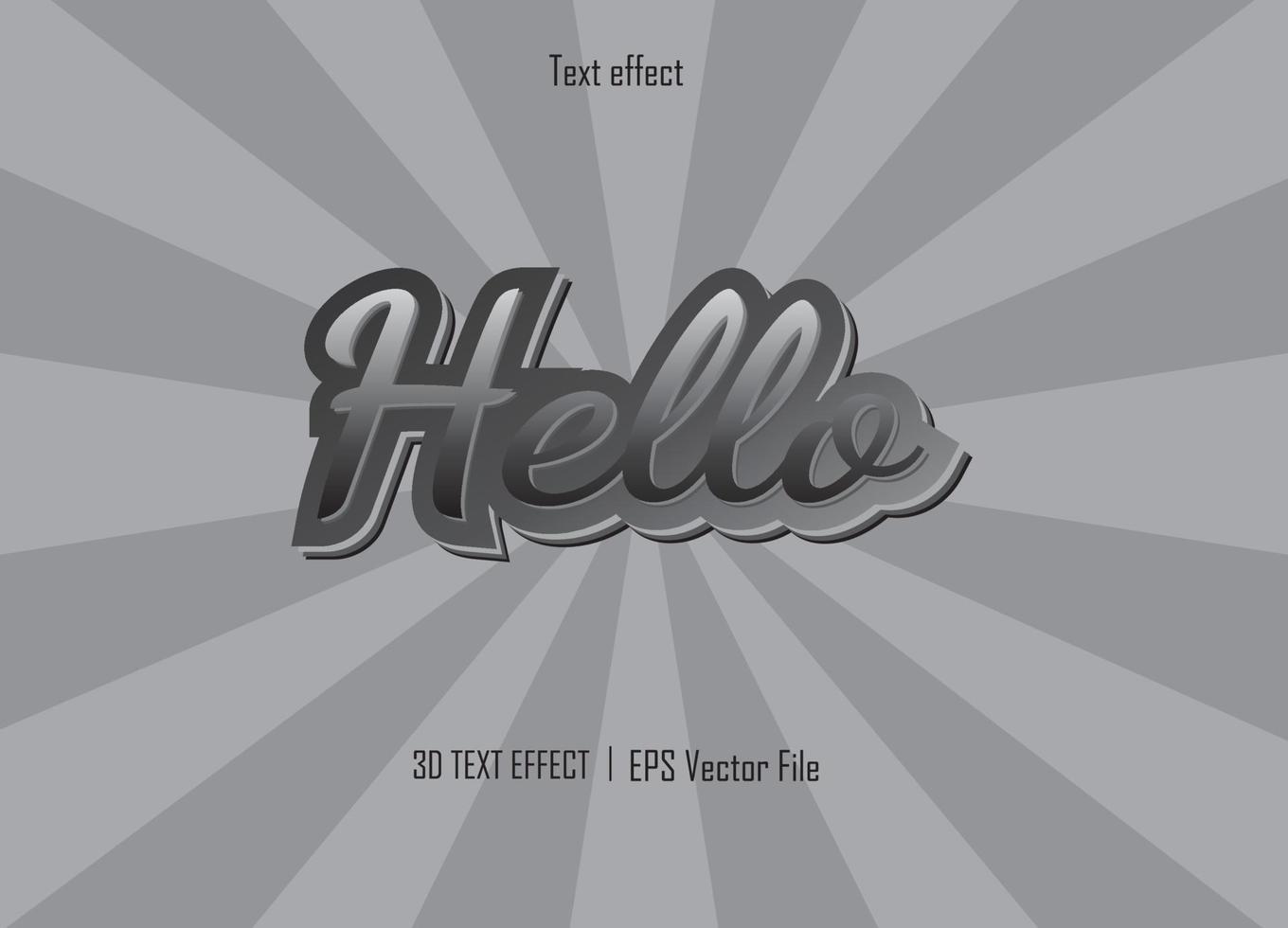 hello text effect and illustration. vector