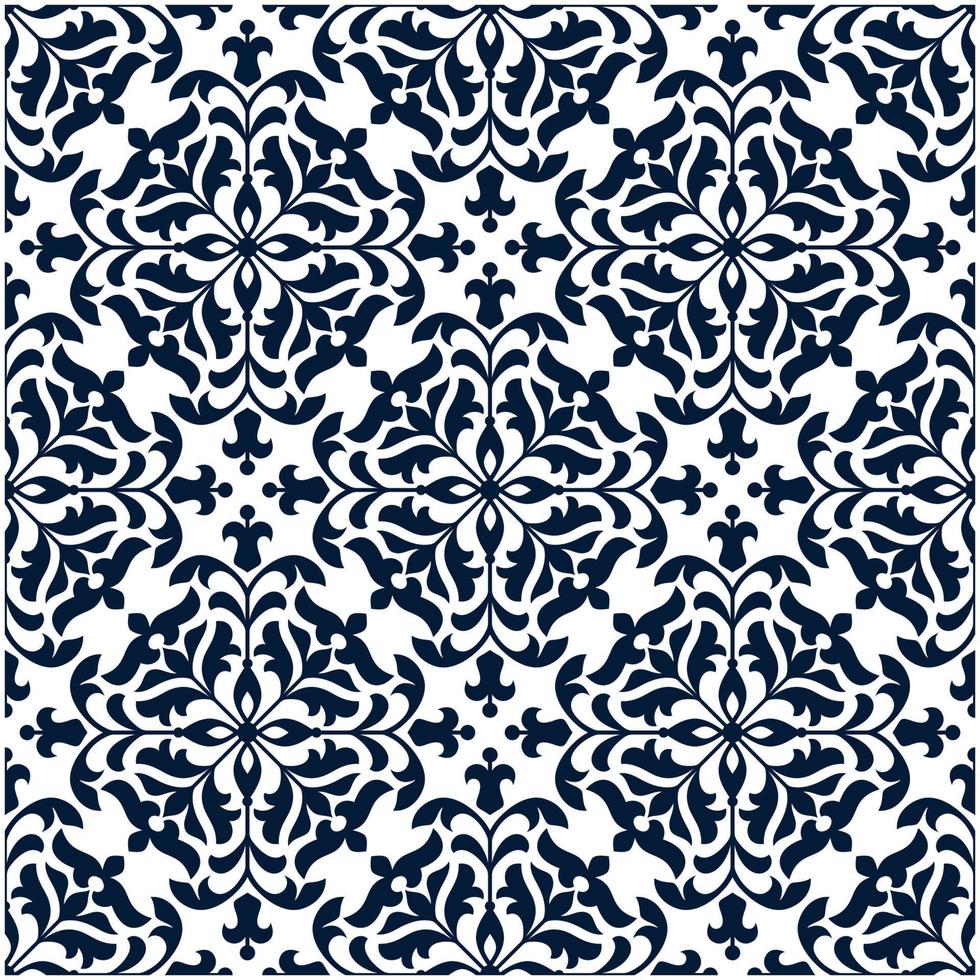 azulejo adornado floral o patrón transparente de vector